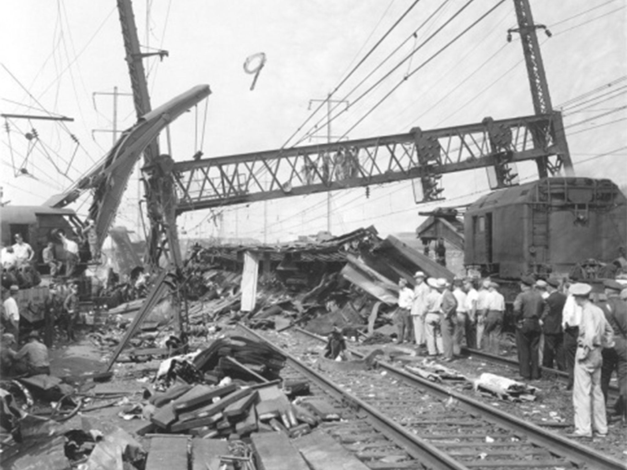 The scene at the Frankford Junction train crash in 1943