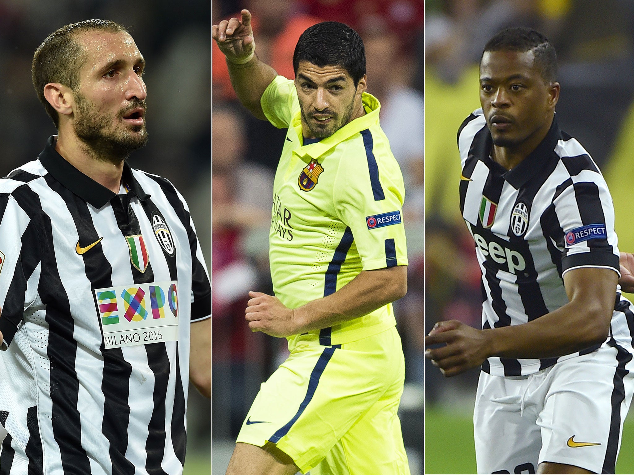 Luis Suarez could meet Giorgio Chiellini and Patrice Evra in the final