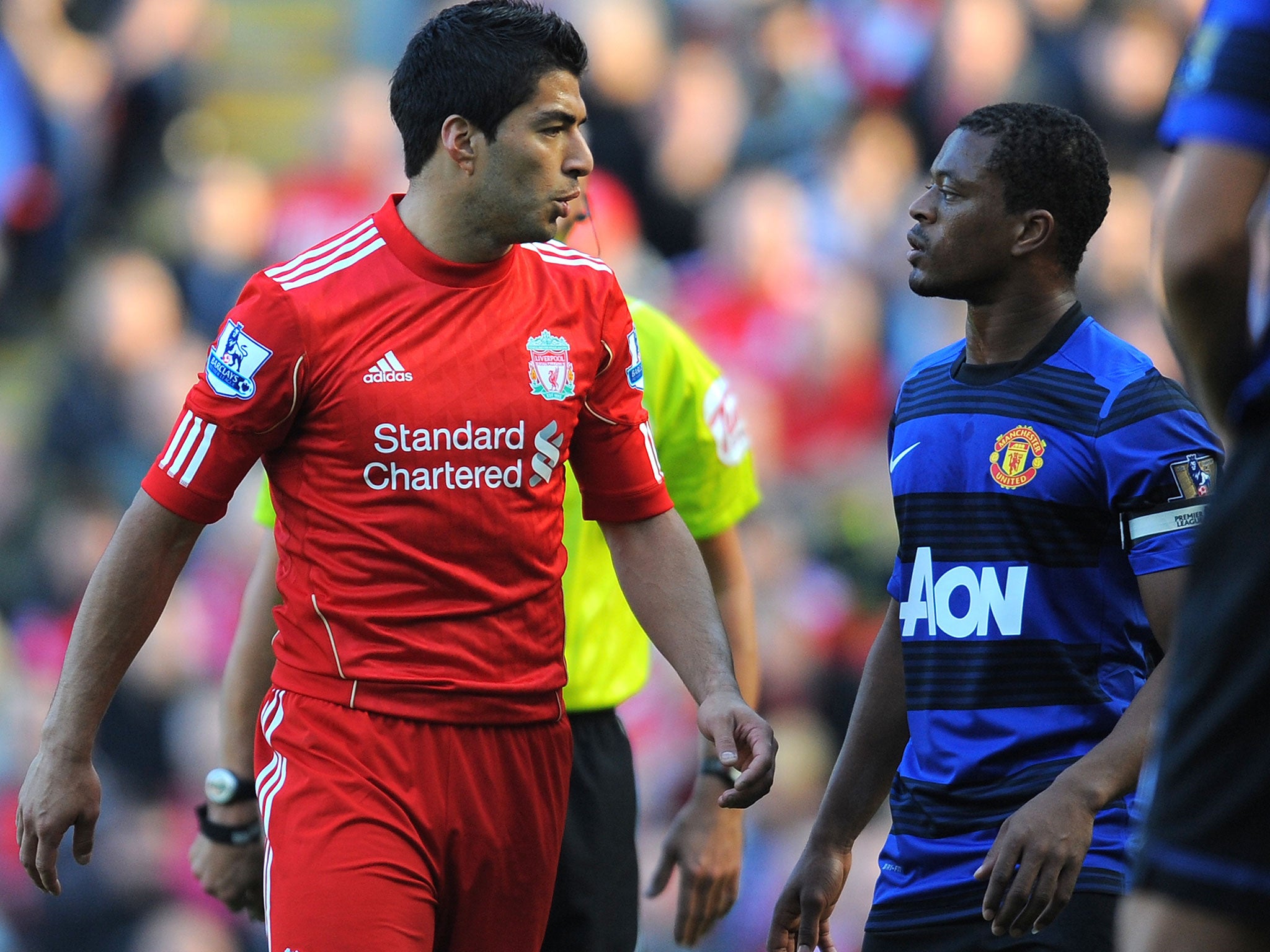 Luis Suarez and Patrice Evra clashed during a match in 2011