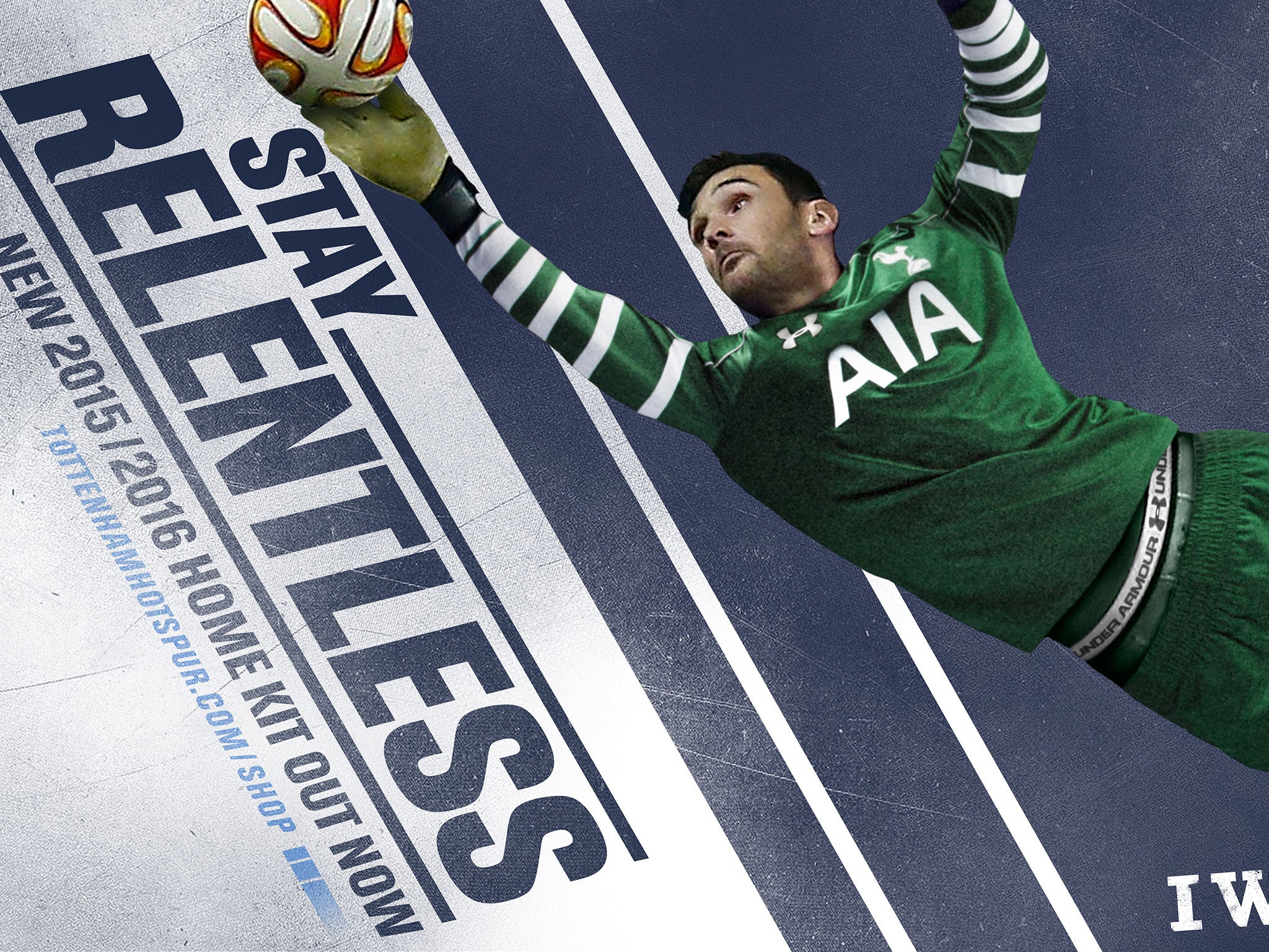 Hugo Lloris wearing the news Spurs' goalkeepers shirt