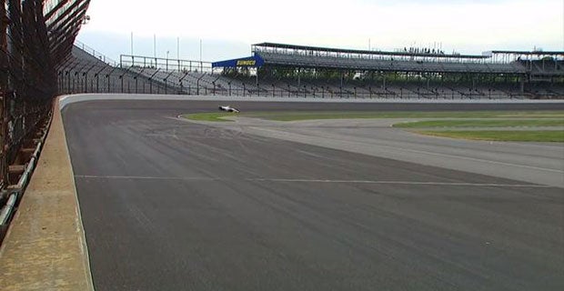 Newgarden loses control of the rear of the car and spins