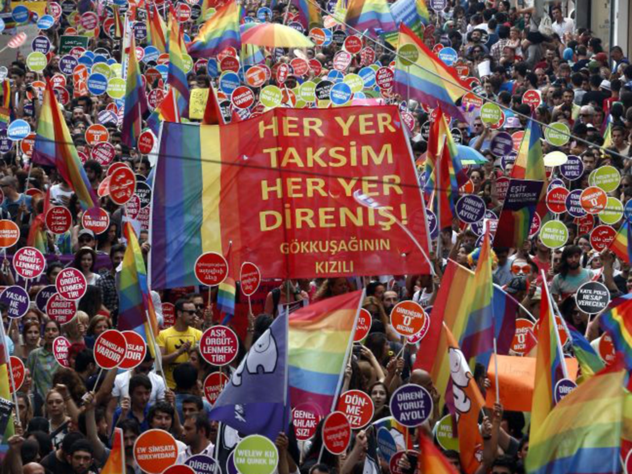 Istanbul’s Gay Pride march is the largest in a Muslim country (PA)