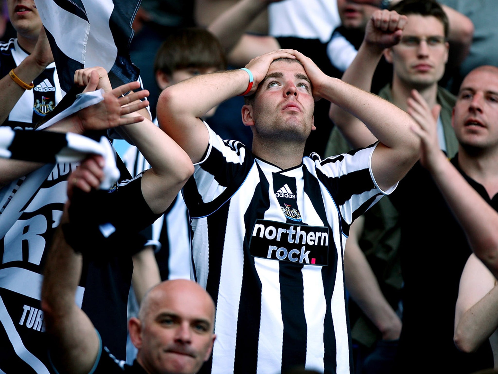 A Newcastle fan on the final day of the season in 2009