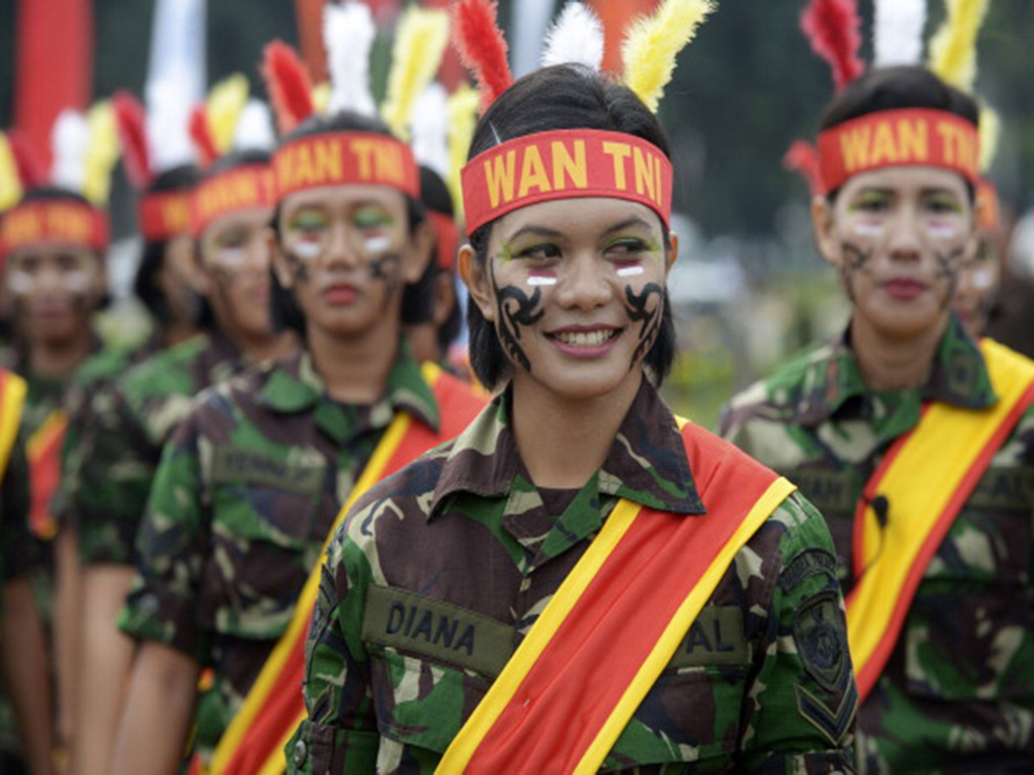 Female members of the Indonesian military