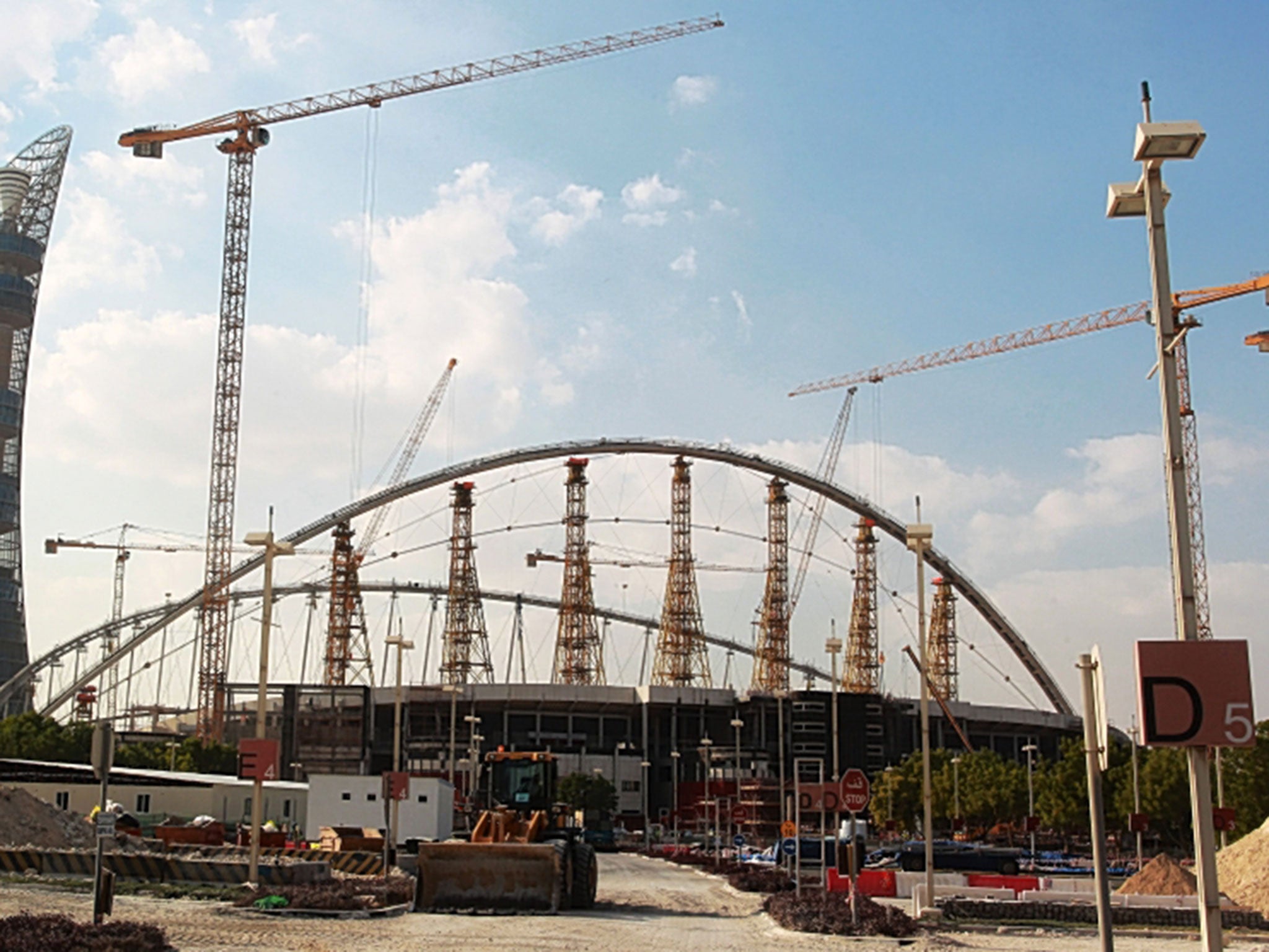 Khalifa Stadium in Doha is undergoing complete renovation to host World Cup matches
