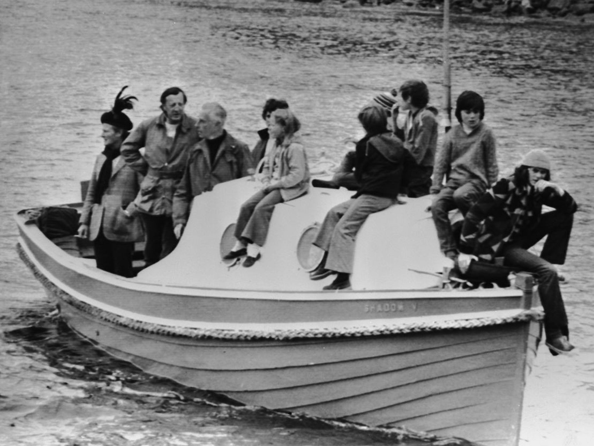 Lord Mountbatten, third from left, with members of his family on the ‘Shadow V’, which was blown up in 1979