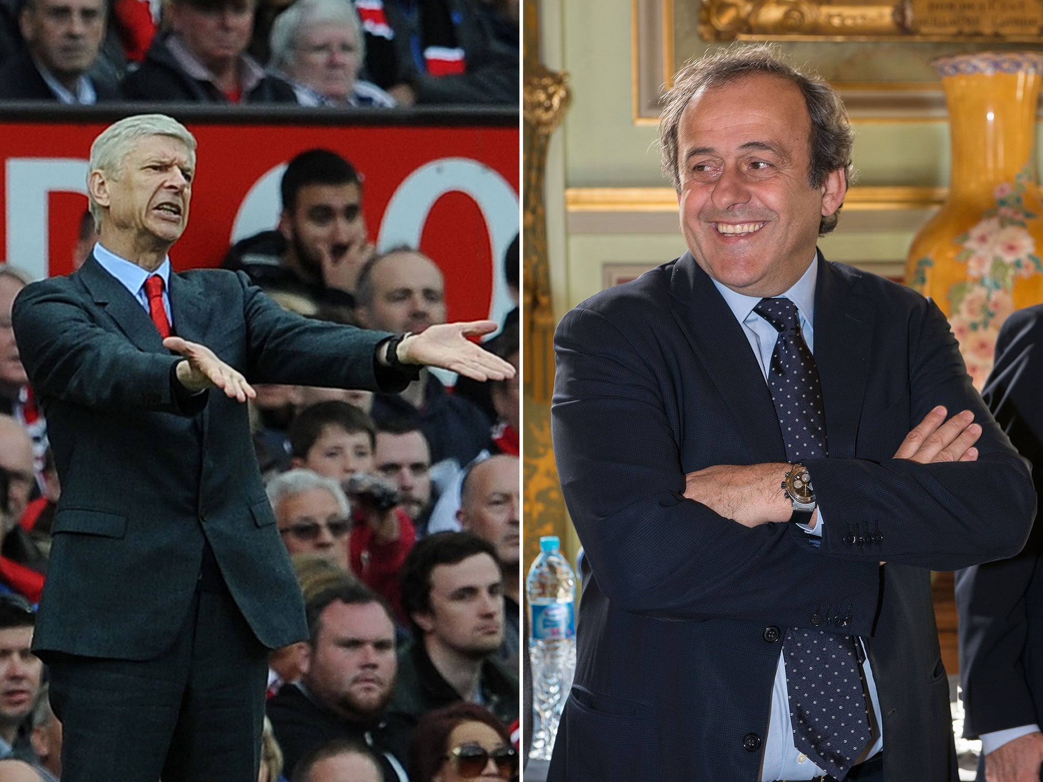 Arsene Wenger and Michel Platini