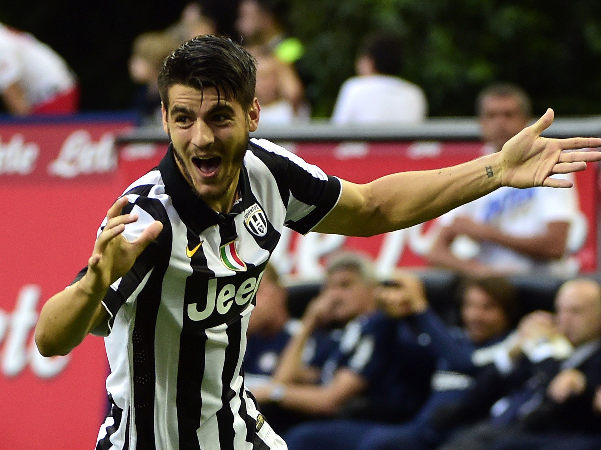 Morata celebrates his goal against Inter Milan last weekend