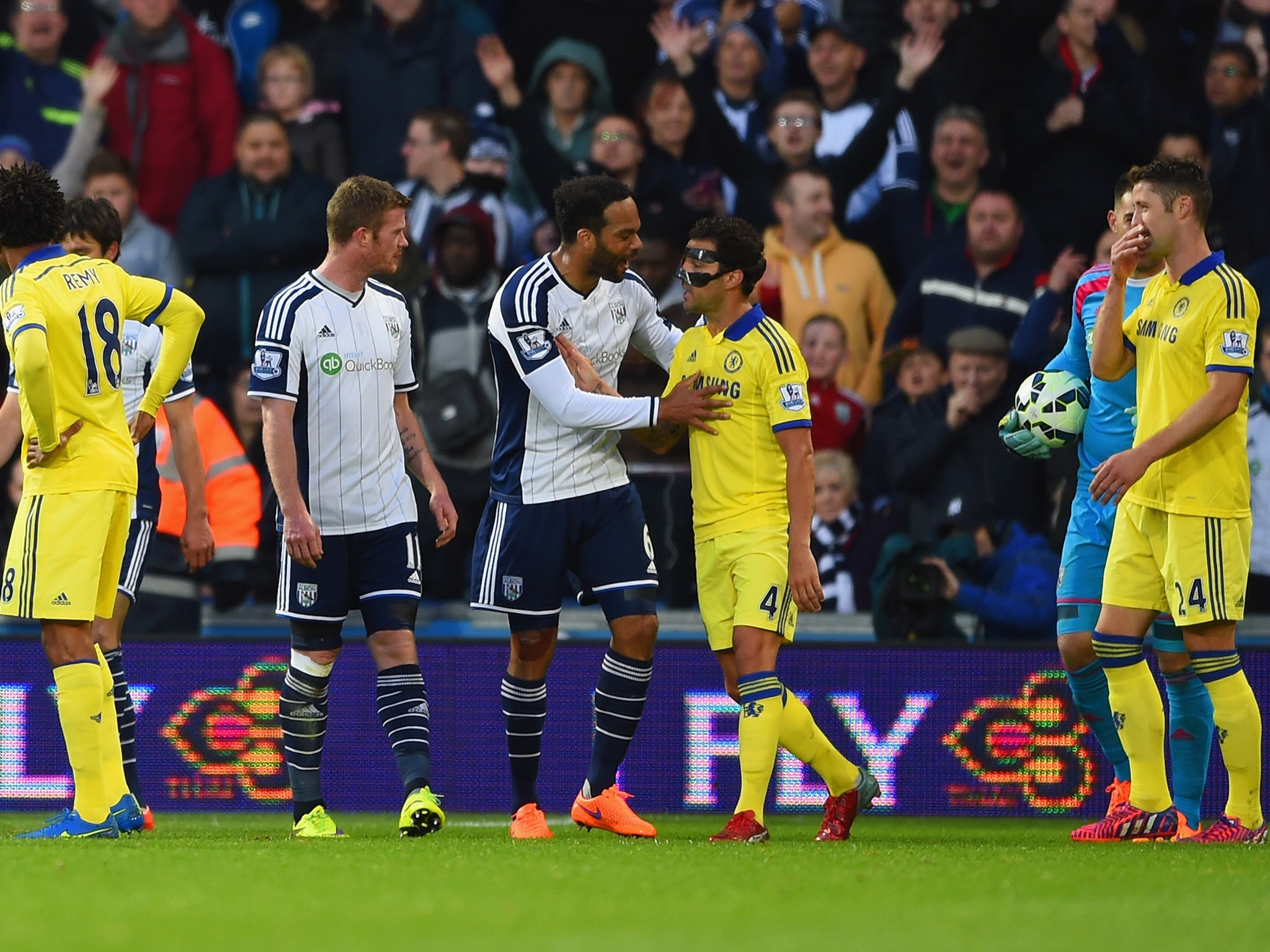 Fabregas received a red card for violent conduct against West Brom