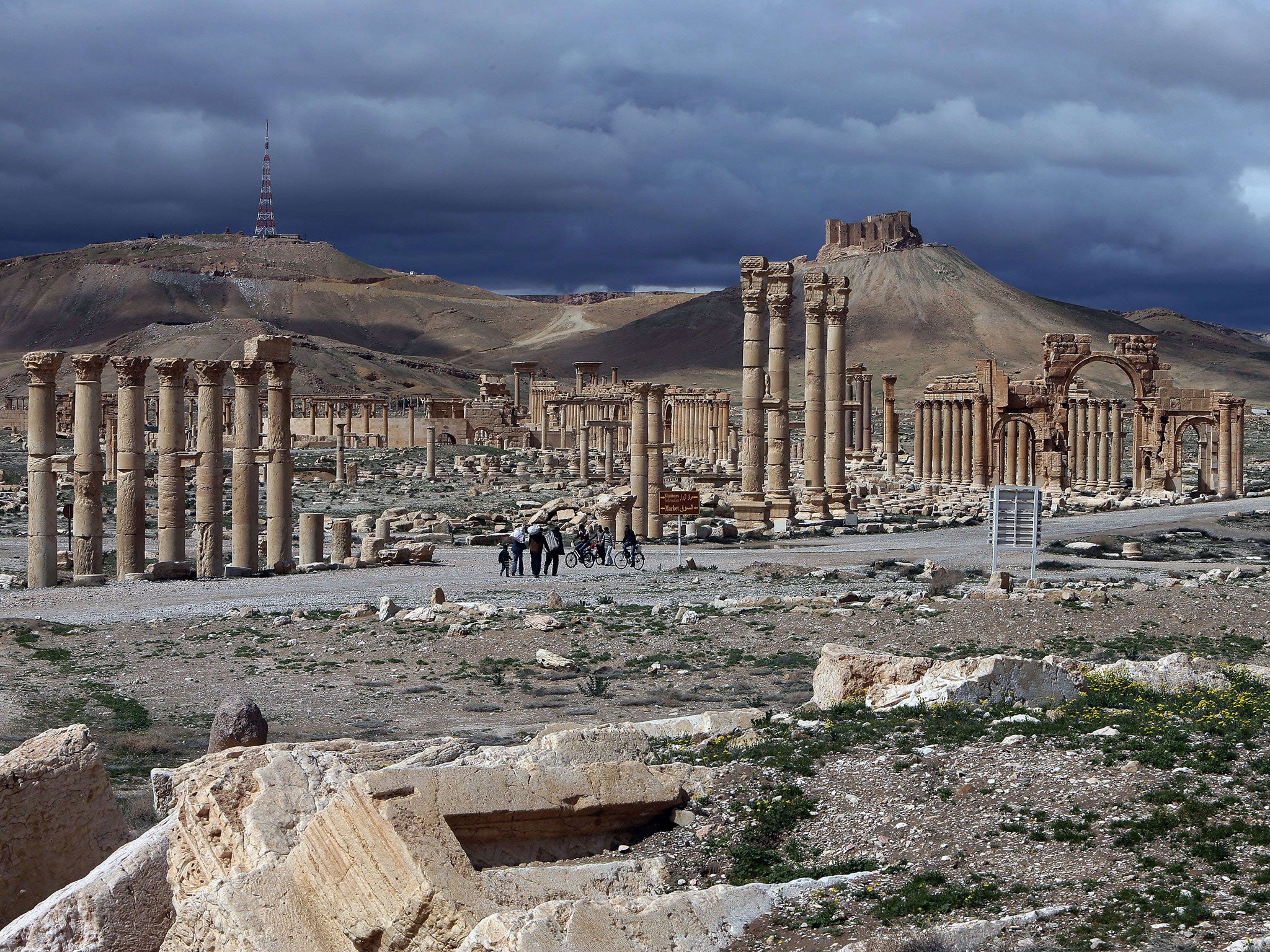 Isis seized the citadel and columns of the ancient oasis city of Palmyra, 133 miles north-east of Damascus (credit: AFP/ Getty)