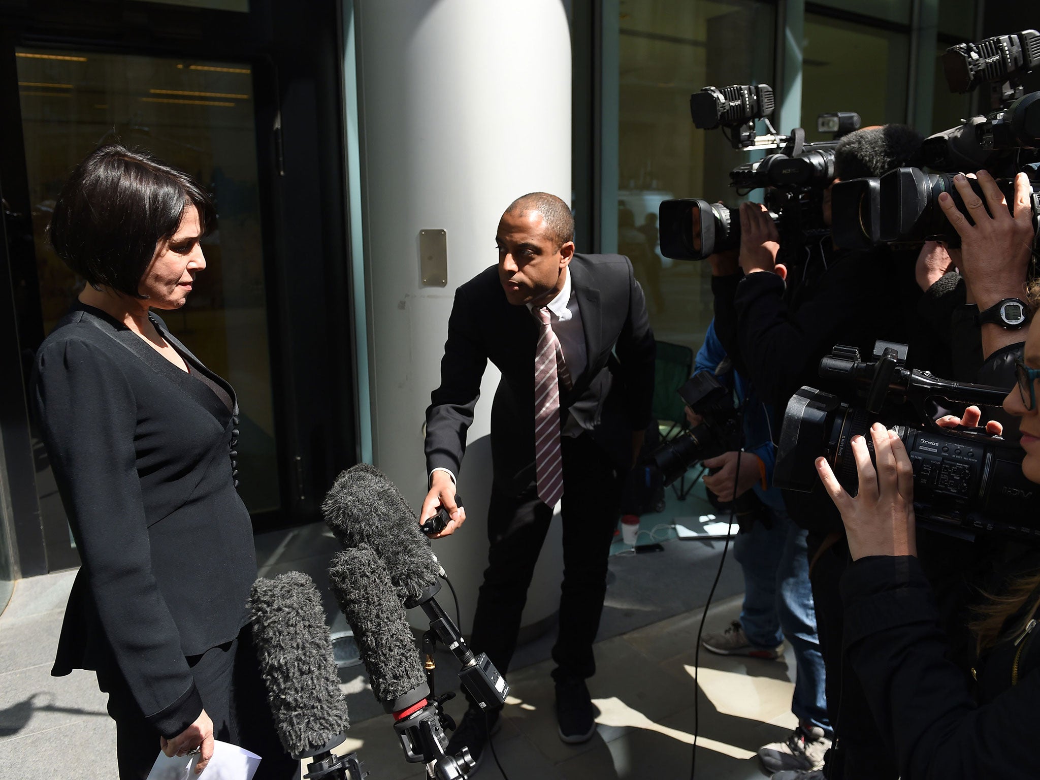 Sadie Frost outside the Rolls Building in London. Seven other celebrities were among those to win damages totalling £1.25m