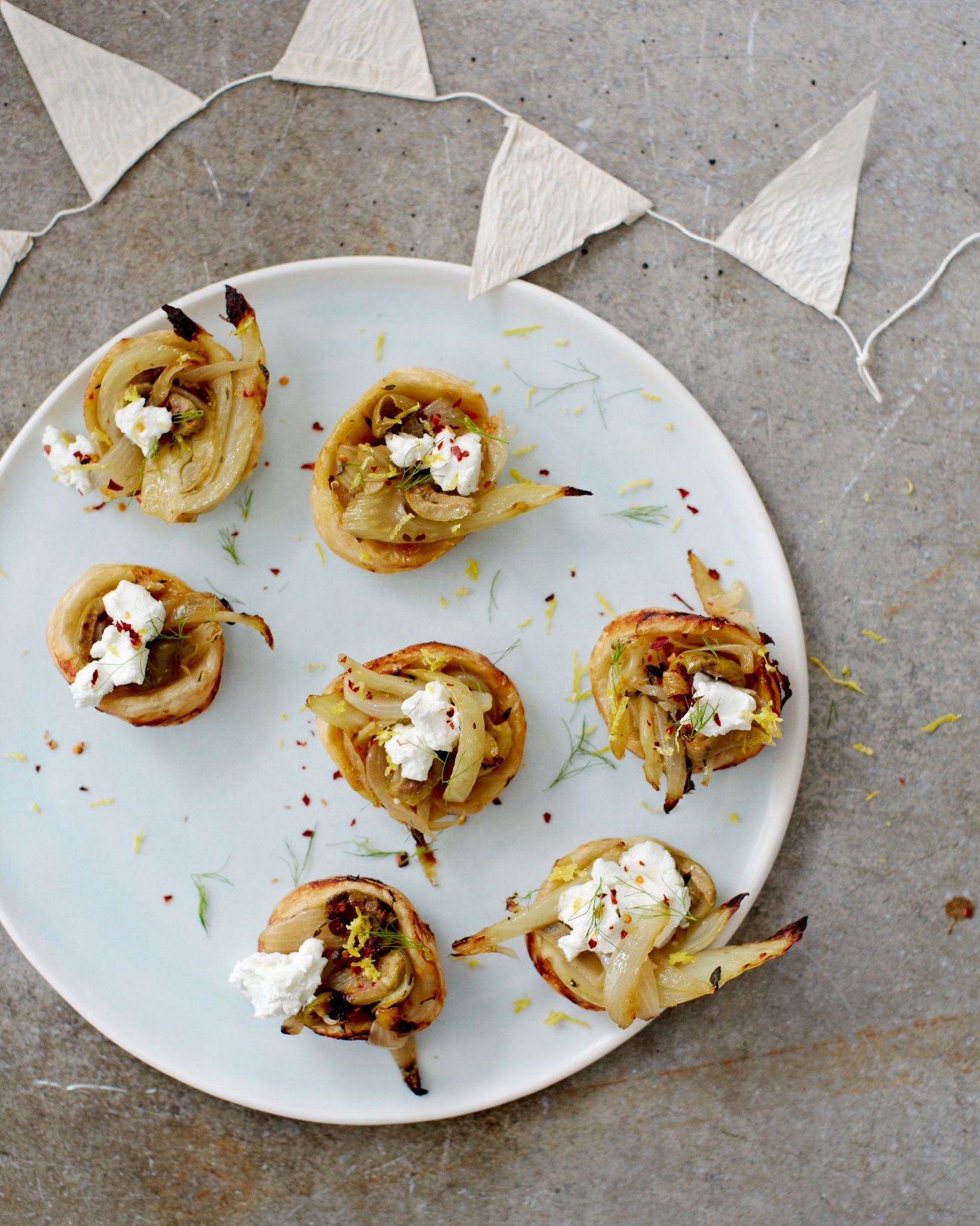 Prawn, green apple and coconut-filled lettuce leaves