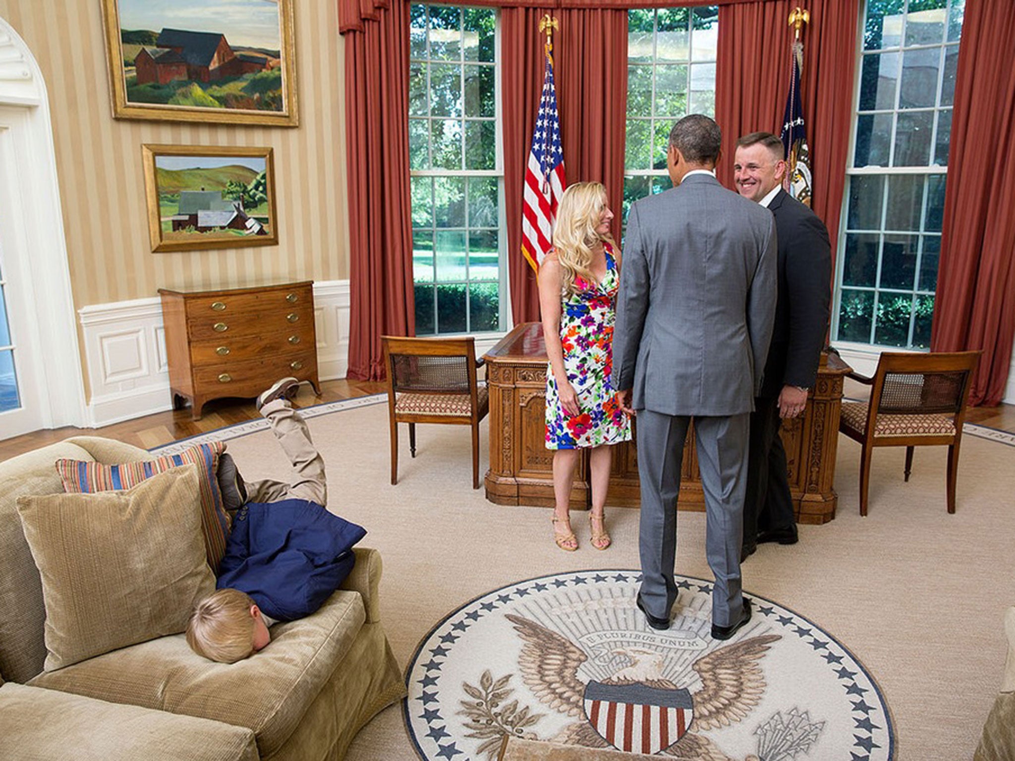 In September, the bored young son of a US secret service agent face-planted into a sofa in the Oval Office