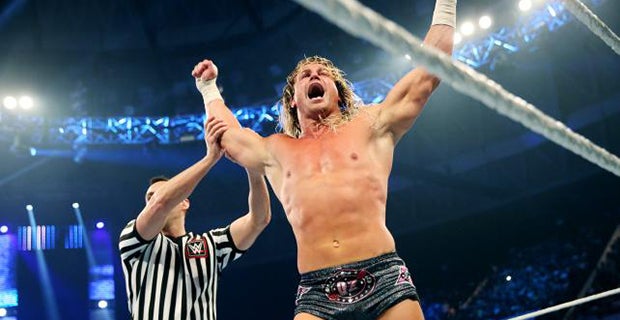 Dolph Ziggler celebrates victory over King Barrett