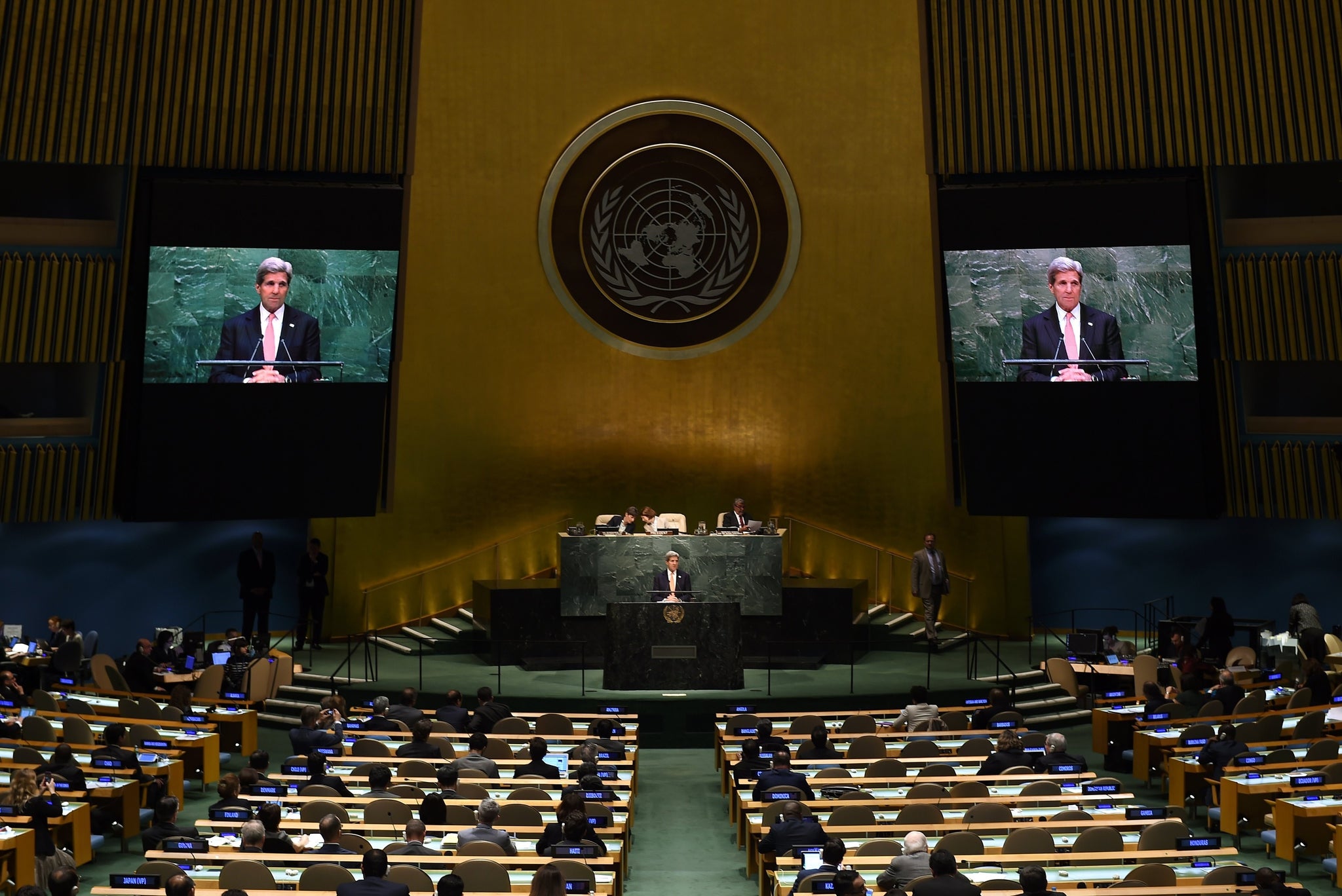 John Kerry addresses the review conference on the Nuclear Non-Proliferation Treaty, which ended in failure after the USA blocked plans to call a Middle East conference.