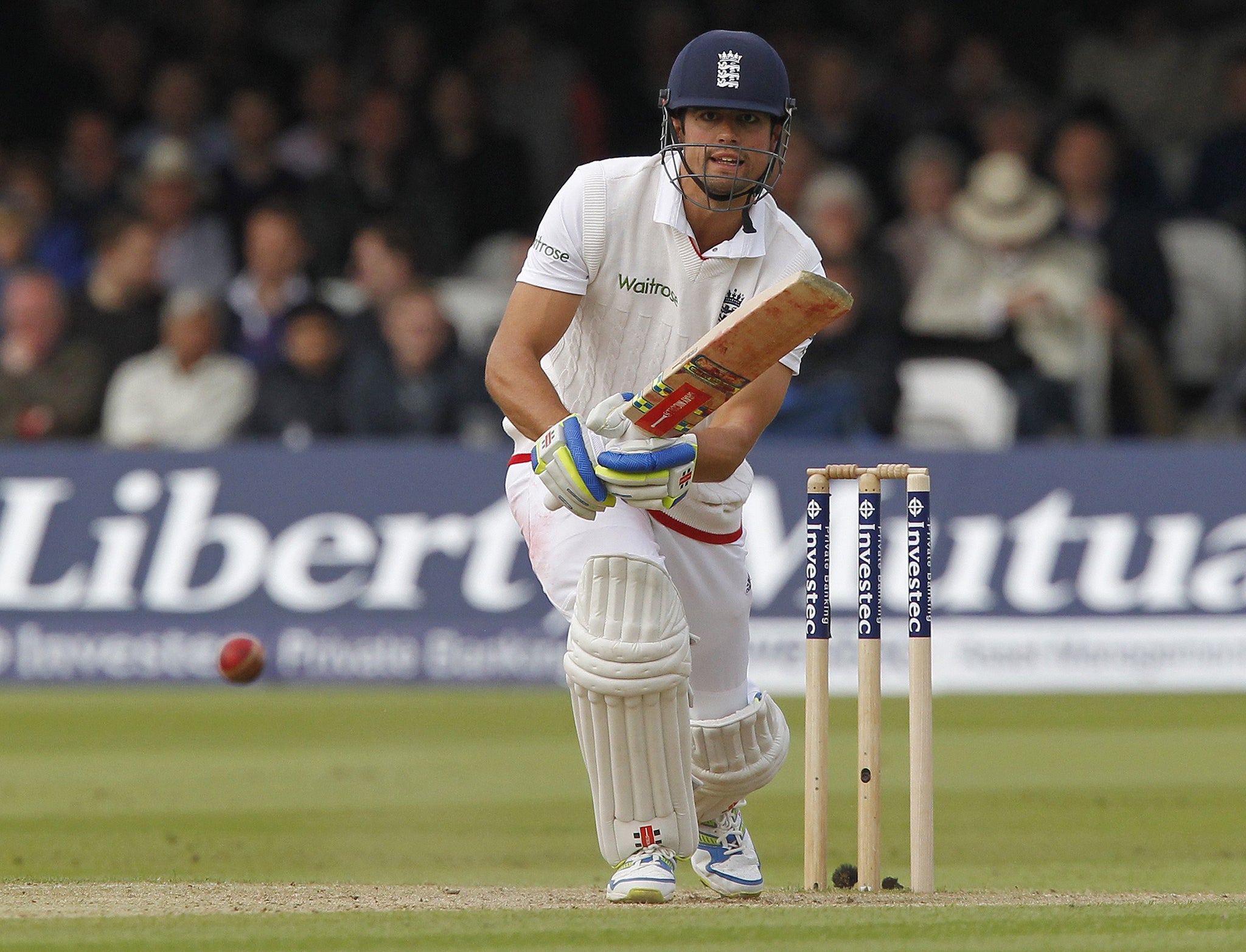 Cook will resume at the crease on 32 on Sunday morning