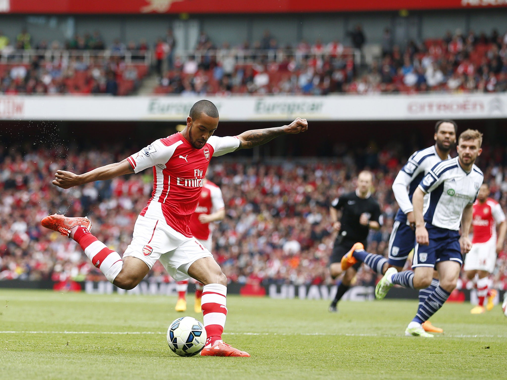 Theo Walcott smashed in the opener after just five minutes