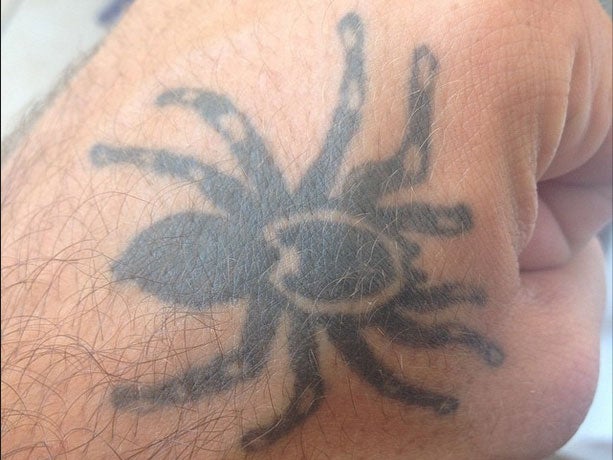 Jed Allen's spider tattoo