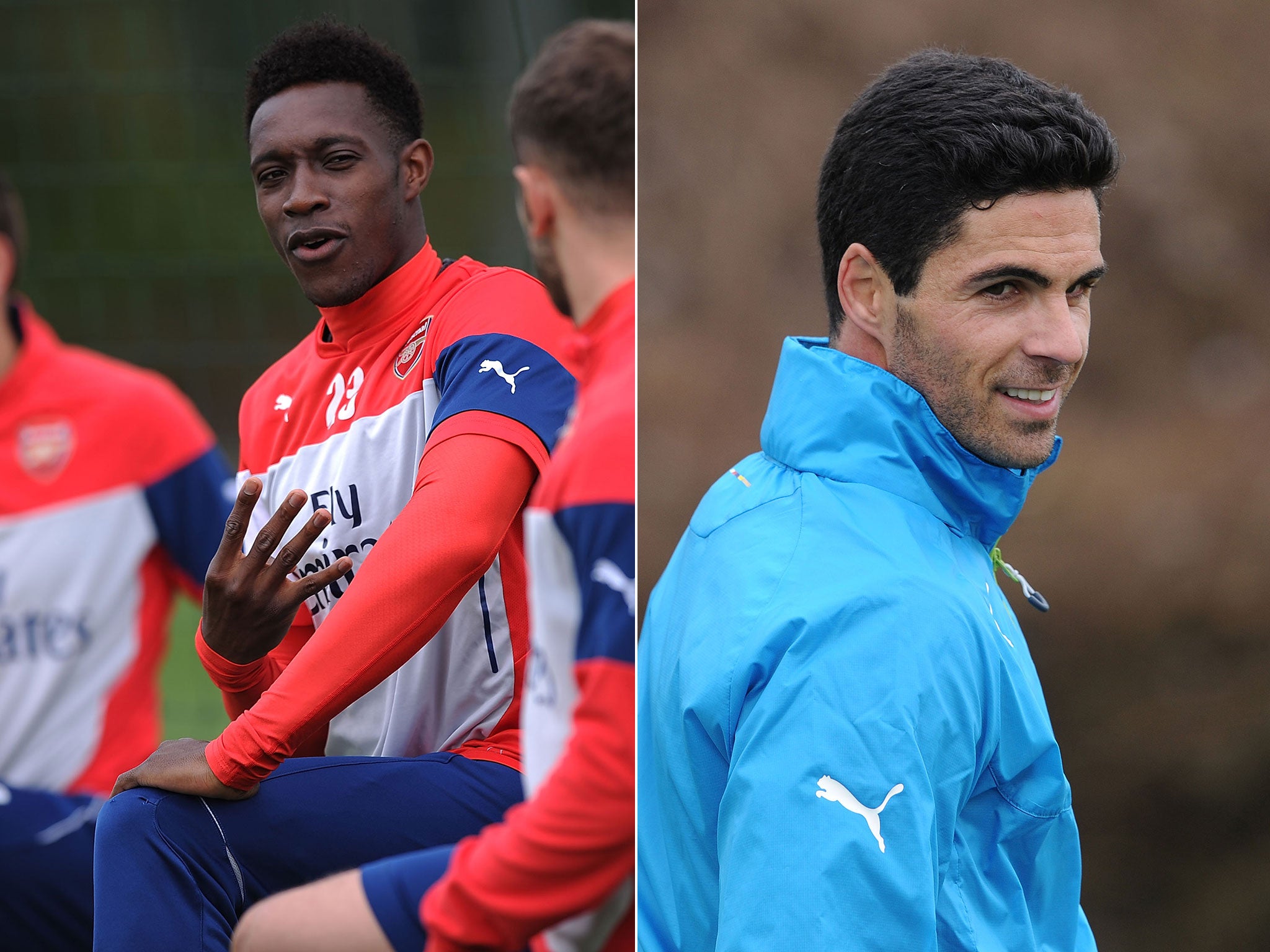 Danny Welbeck and Mikel Arteta