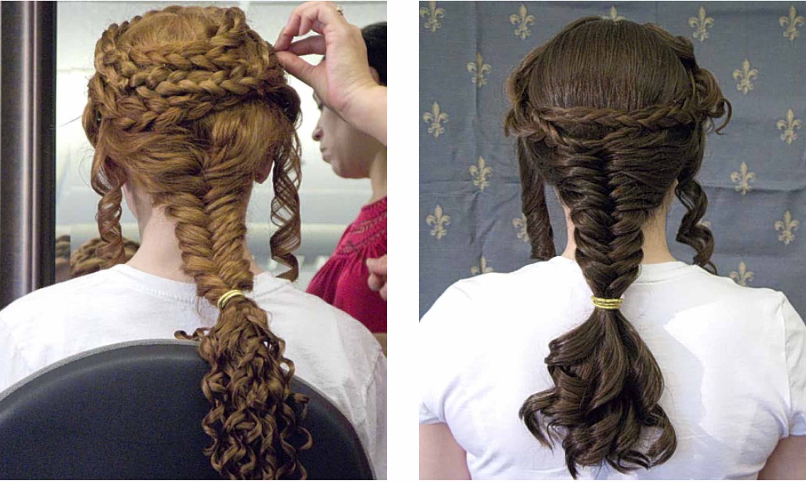 Katherine Schwab's copies of the statues' hairstyles