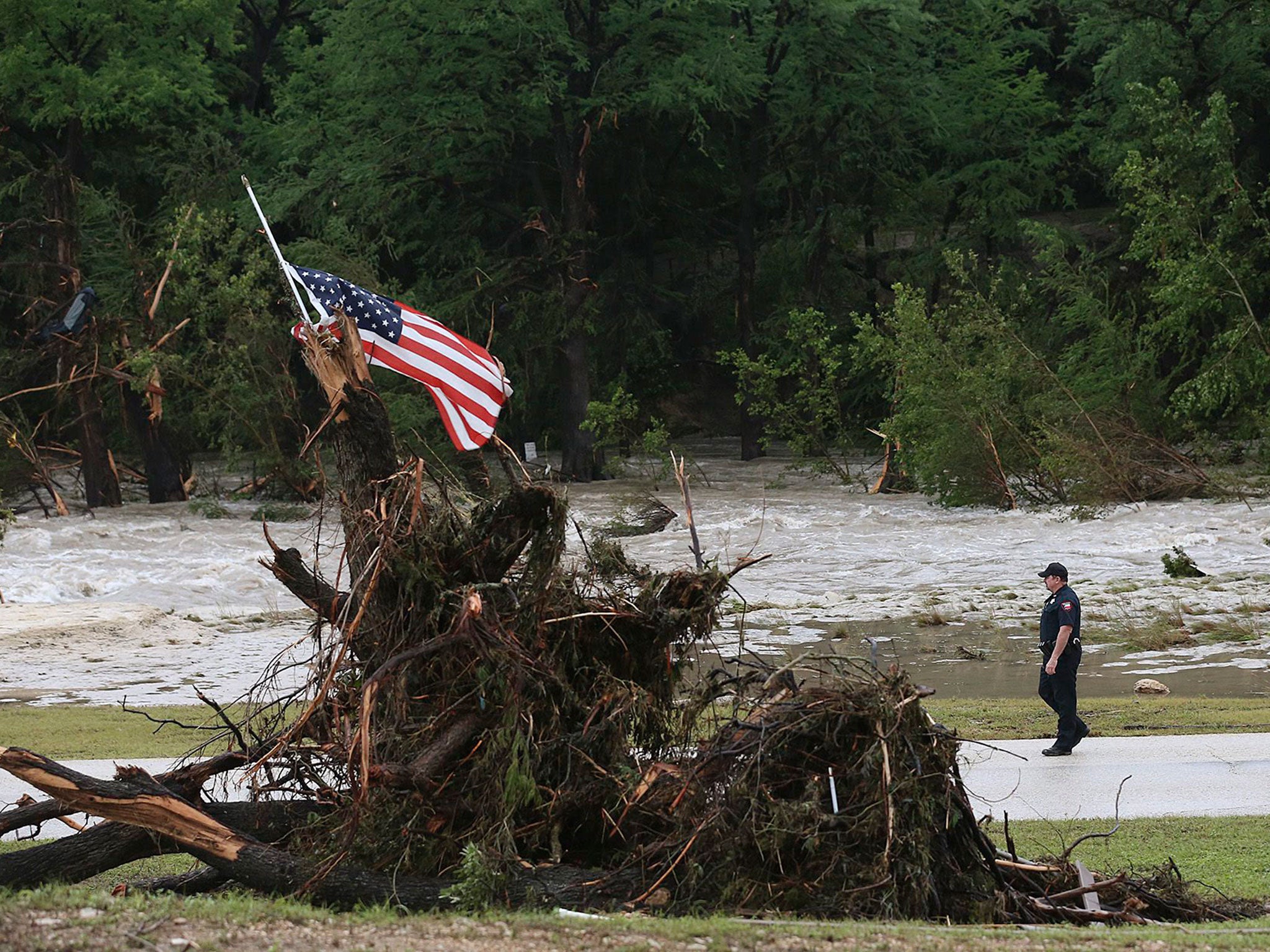 Hays County Precinct Four Deputy Constable John Ellen patrols River Road at the 7A Resort in Wimberley