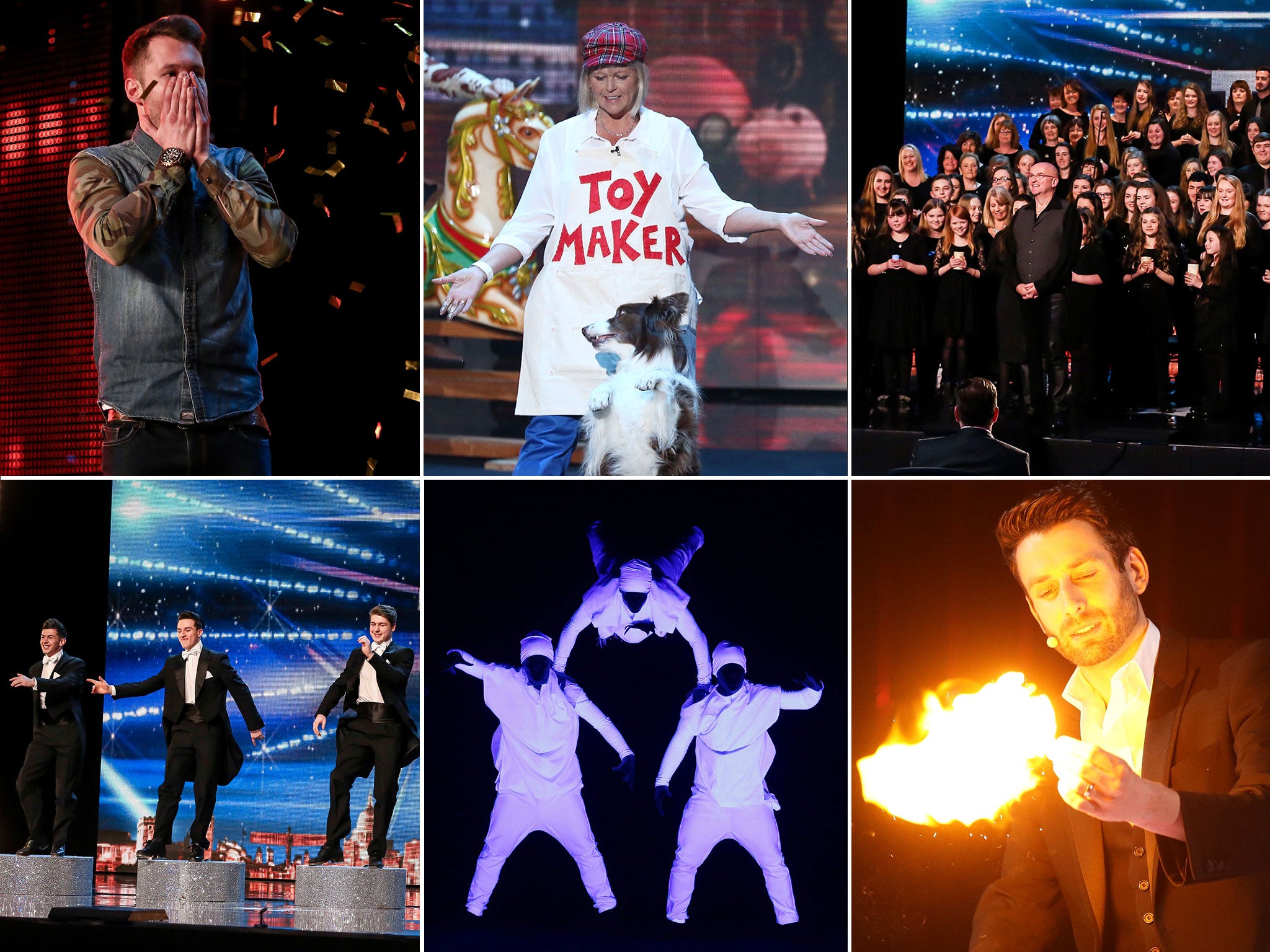 The Britain's Got Talent acts who could go the distance, clockwise from top left: Calum Scott, Jules and Matisse, Cor Glanaethwy, Beat Brothers, UDI and Jamie Raven