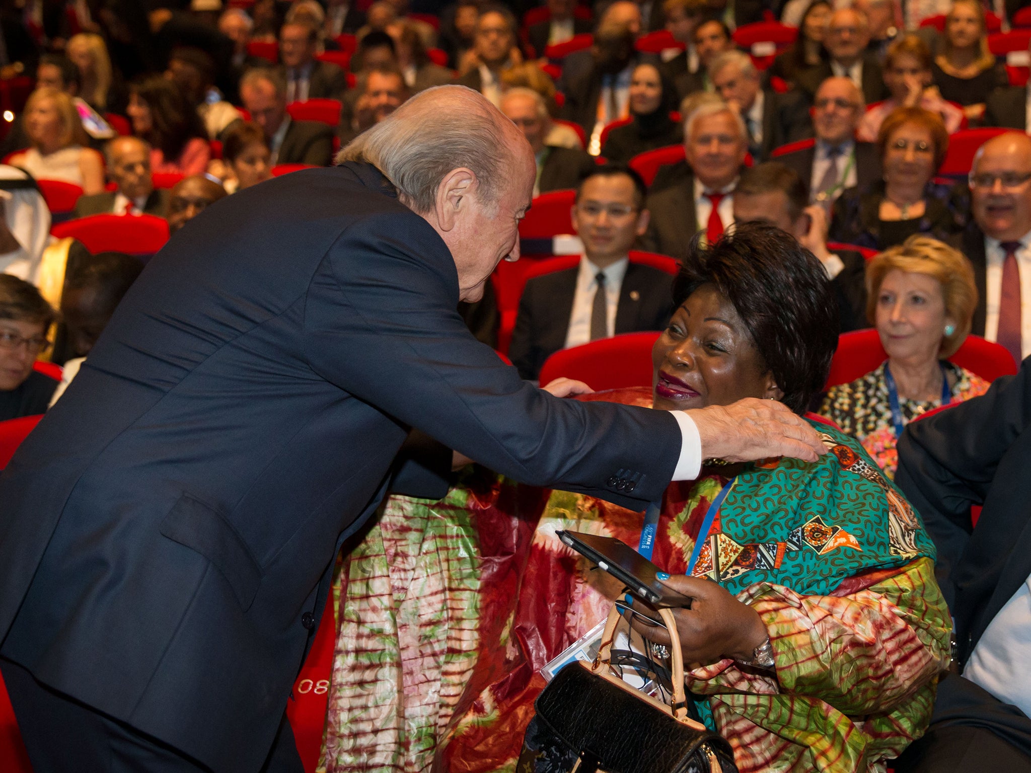 Blatter welcomes guests tot he Fifa Congress meeting in Zurich