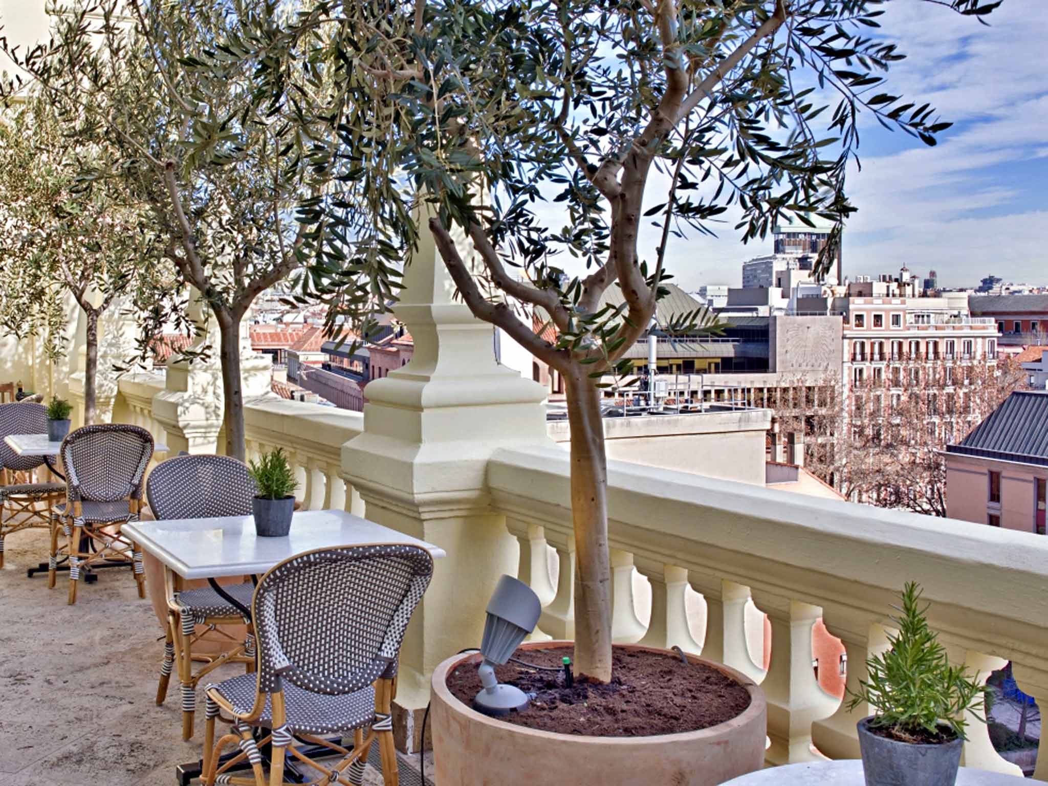 Sky high: the dining terrace