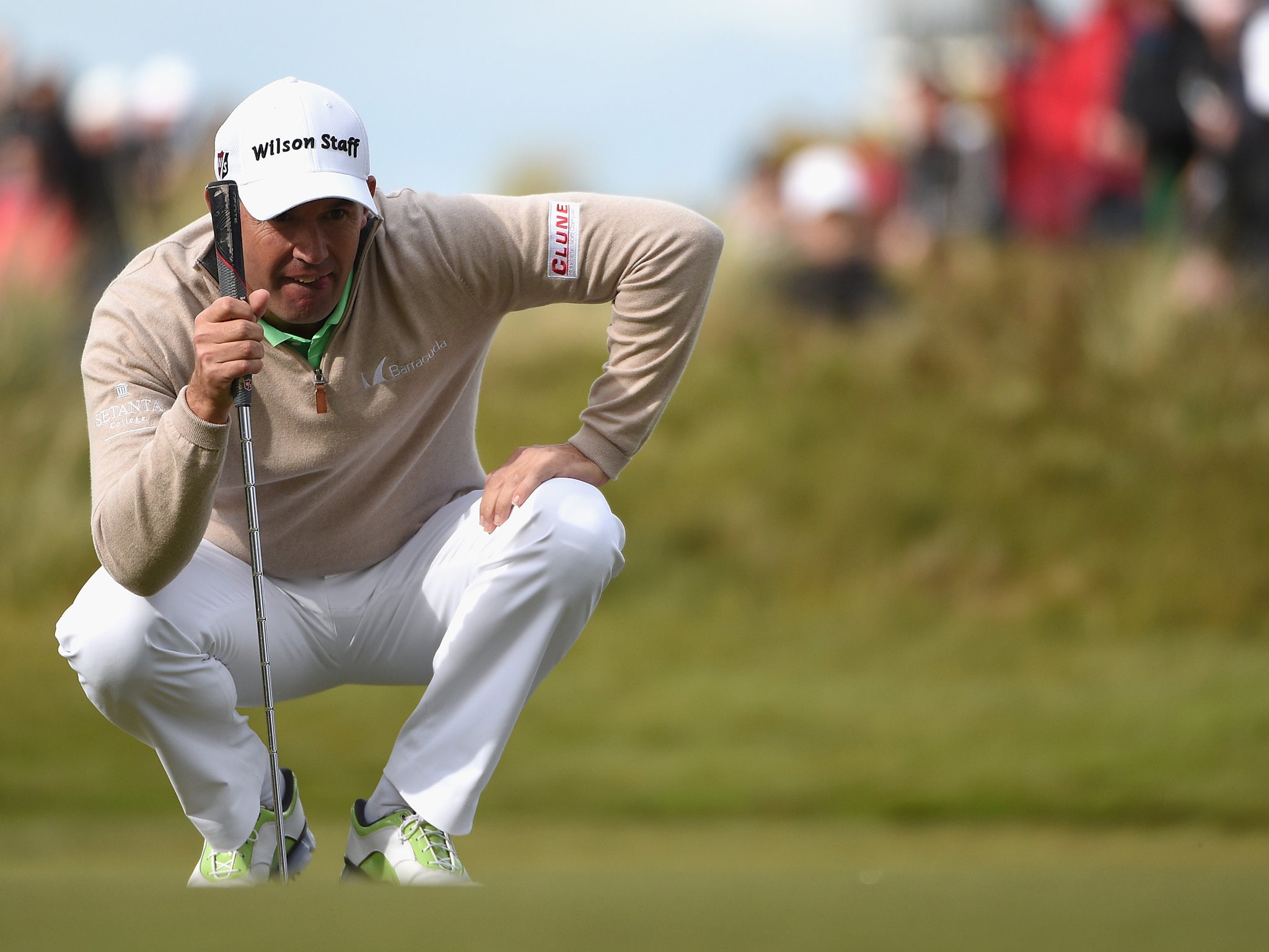 Padraig Harrington holds the clubhouse lead after the first round