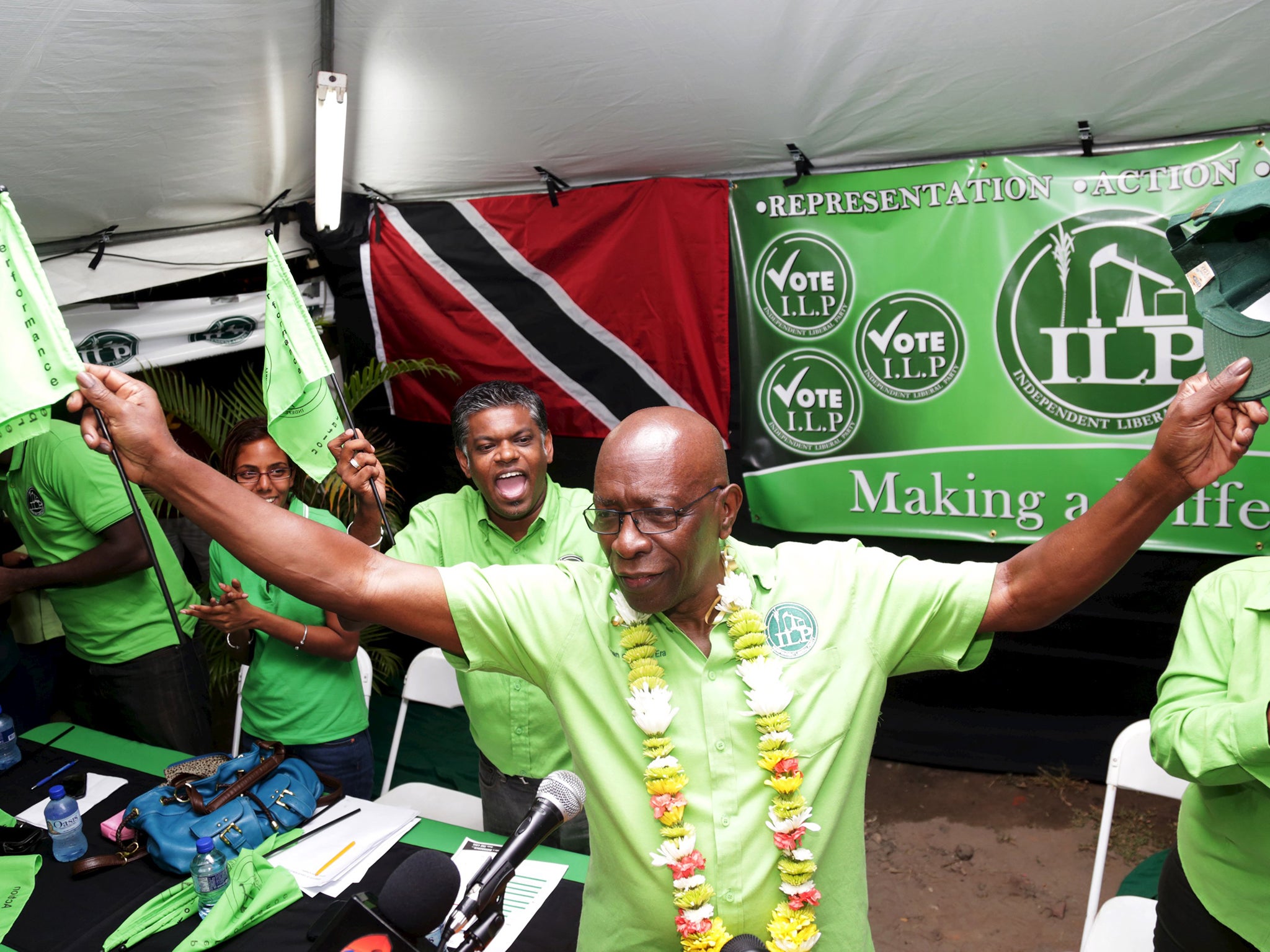 Warner dances to music played at an Independent Liberal Party rally