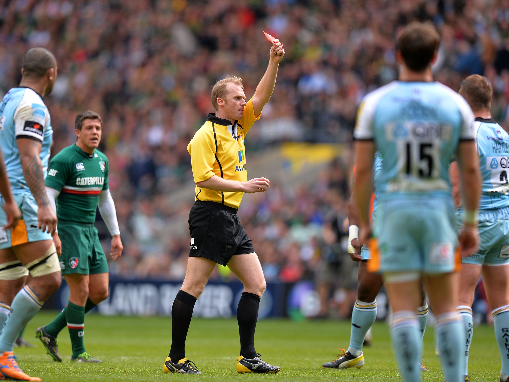 Wayne Barnes sent Hartley off in the 2012/13 Premiership final