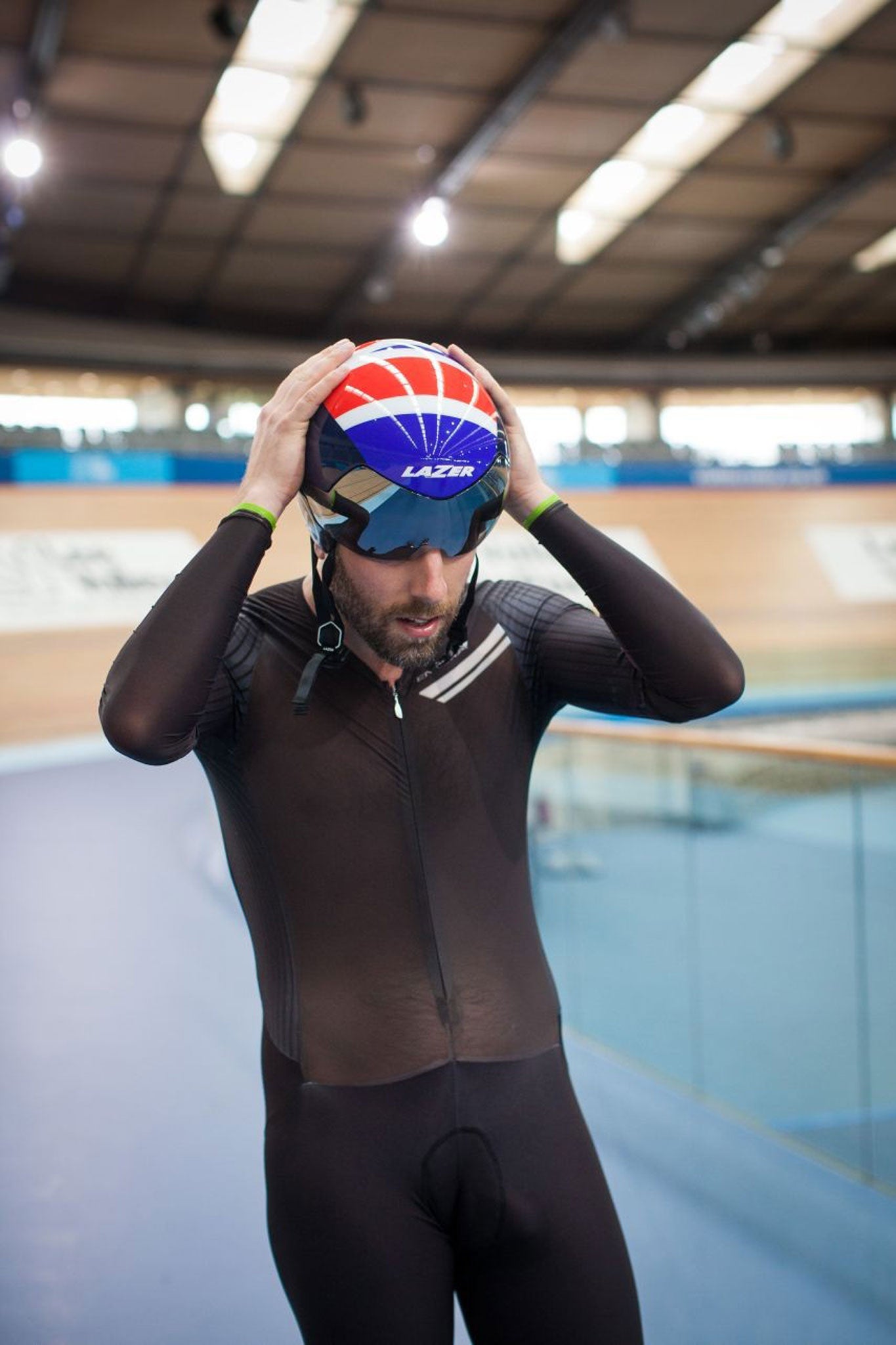 Simon took the test at the Olympic velodrome in east London