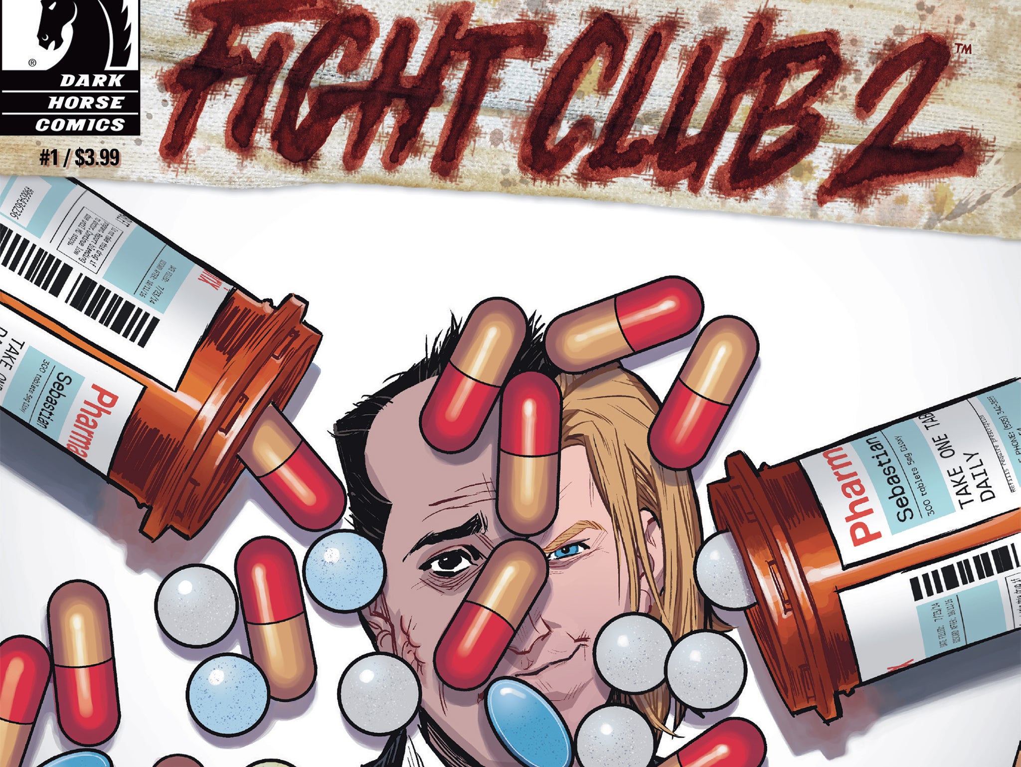 Front cover of Fight Club 2 comic book, drawn by Cameron Stewart, story by Chuck Palahniuk