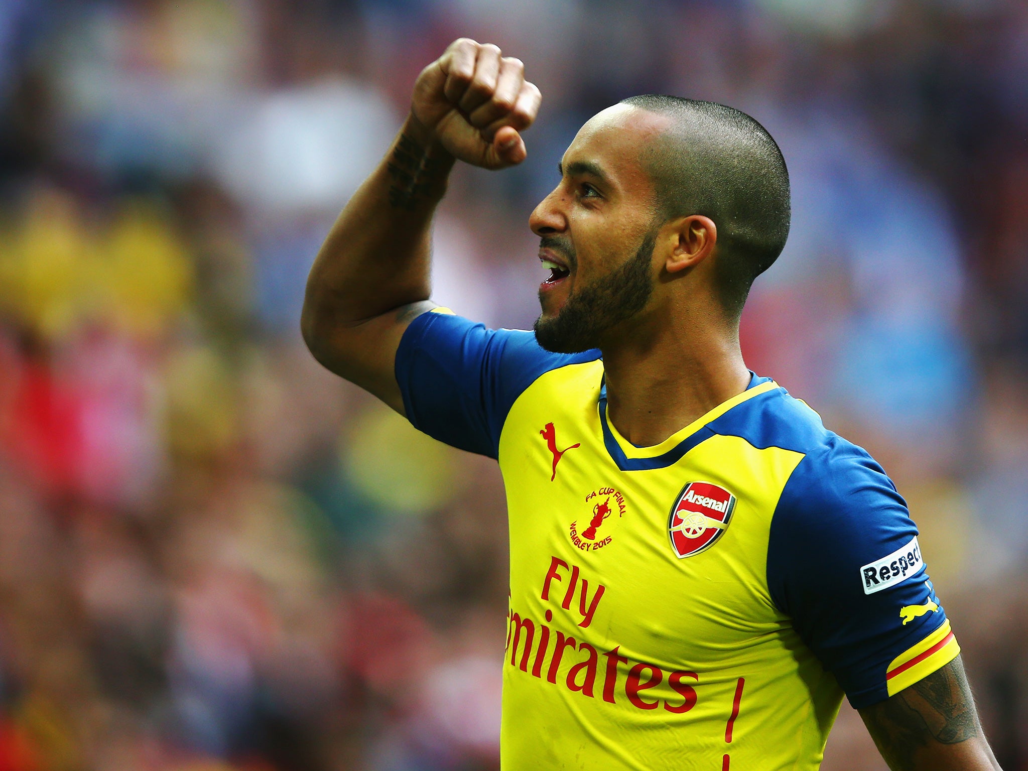 Walcott scored Arsenal's first goal against Aston Villa