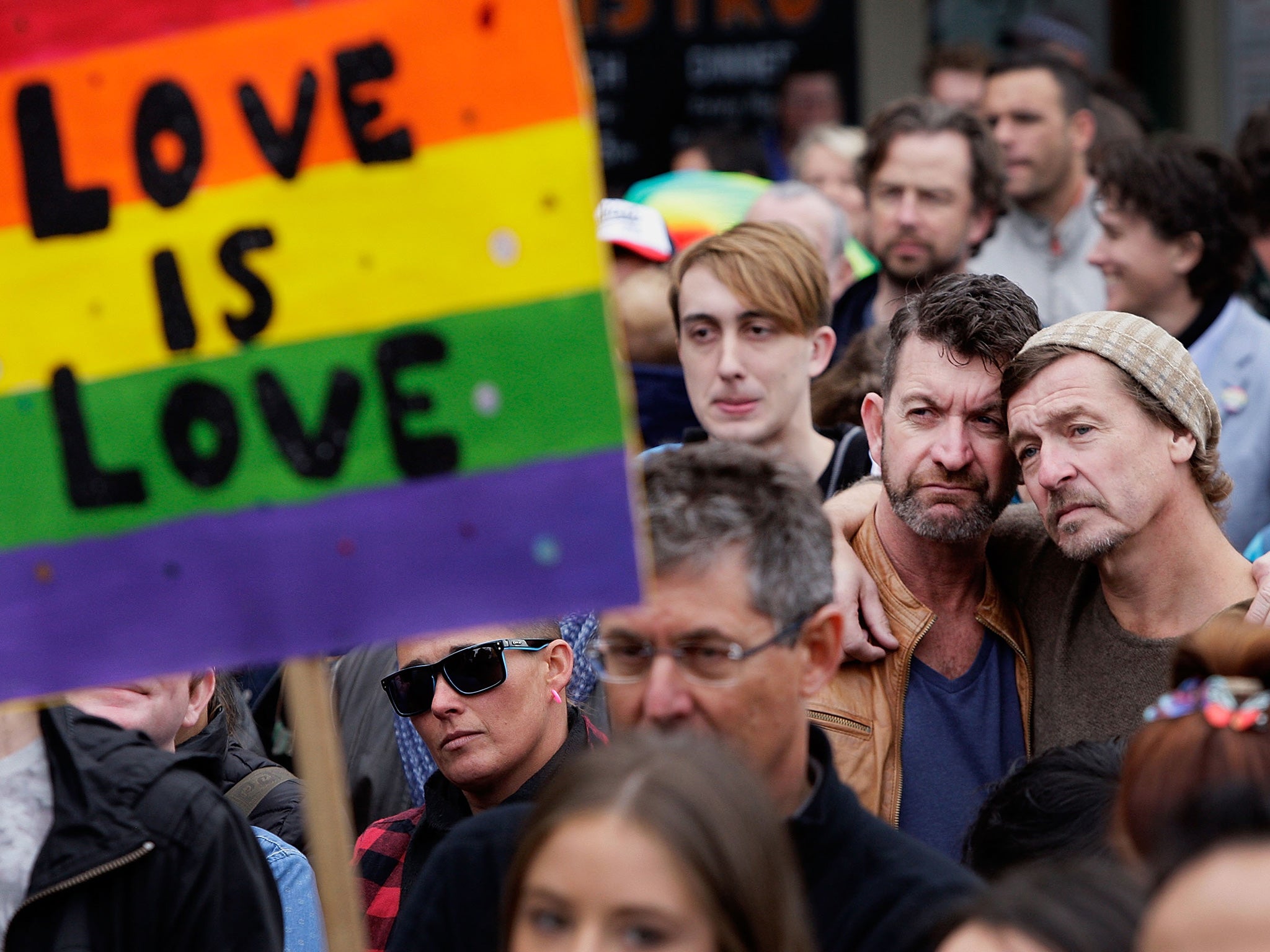 Crowds gather at Taylor Square during the demonstration