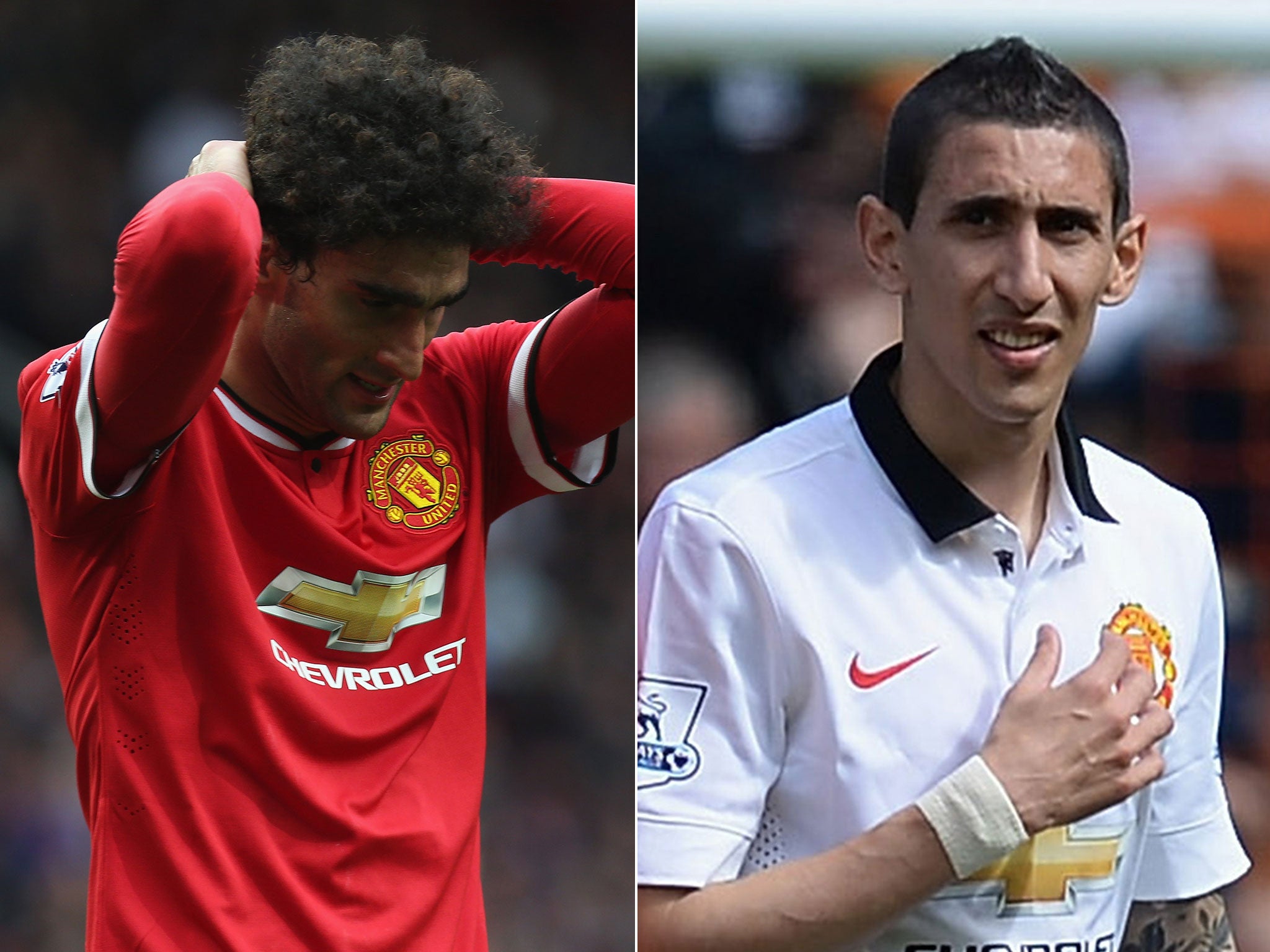 Marouane Fellaini and Angel Di Maria