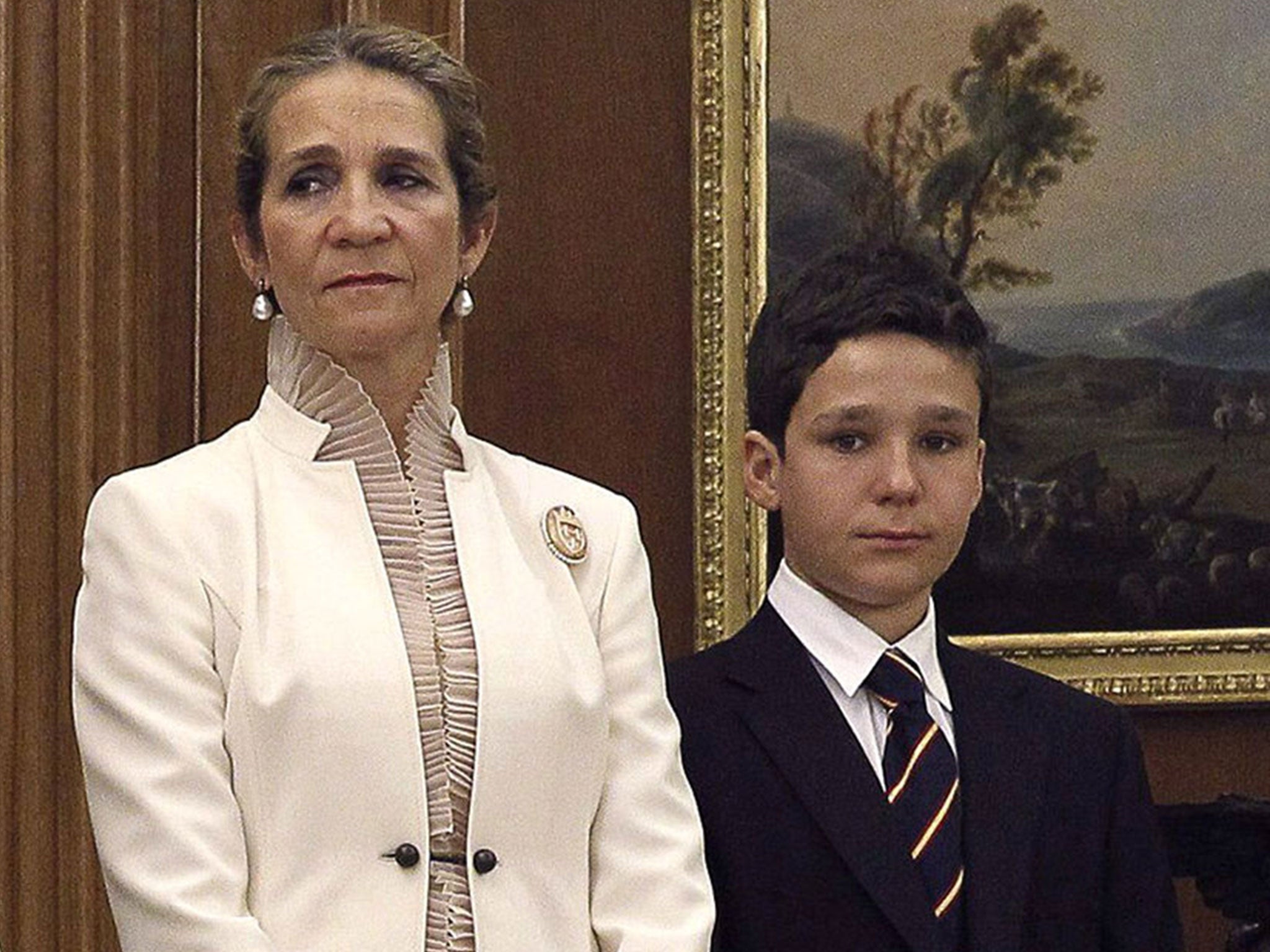 Don Froilán with his mother Elena, Duchess of Lugo