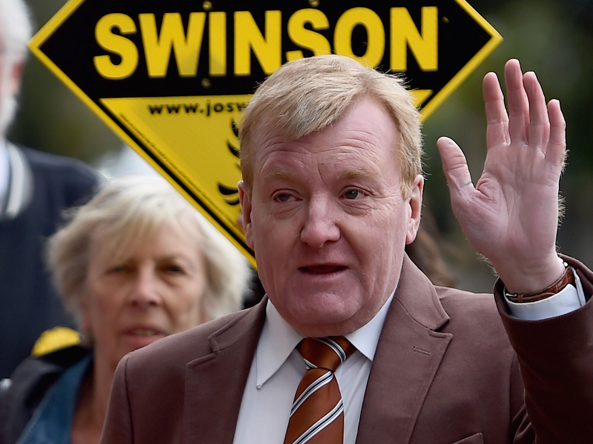 Charles Kennedy campaigning with Jo Swinson in East Dunbartonshire in April ahead of the 2015 general election, where he lost his seat