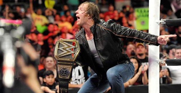 Ambrose appears to taunt Rollins with his own belt