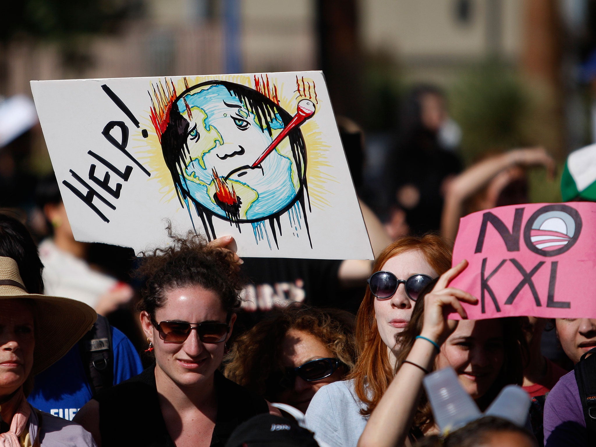 A climate change protest in LA, California