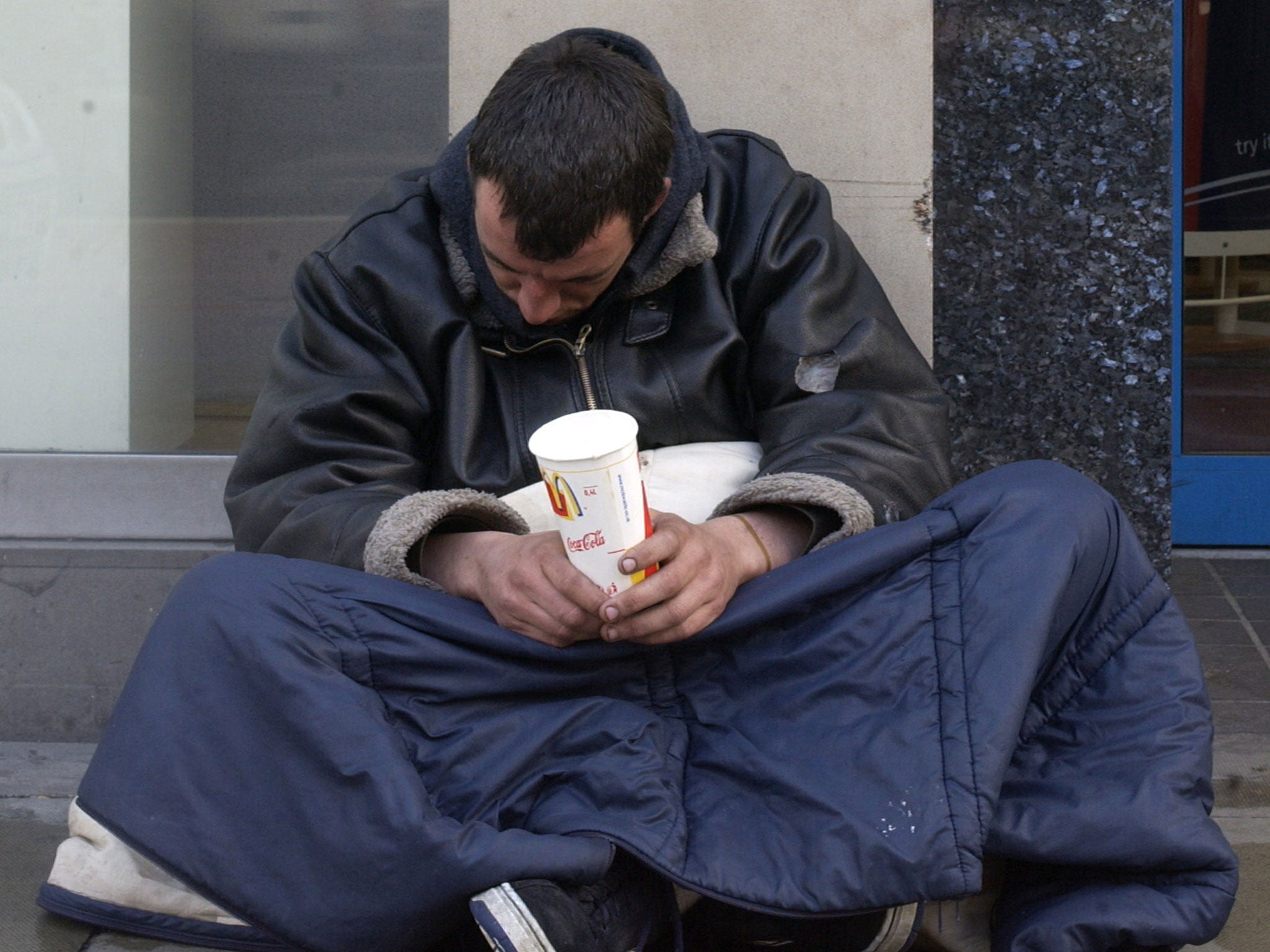 A homeless man in London