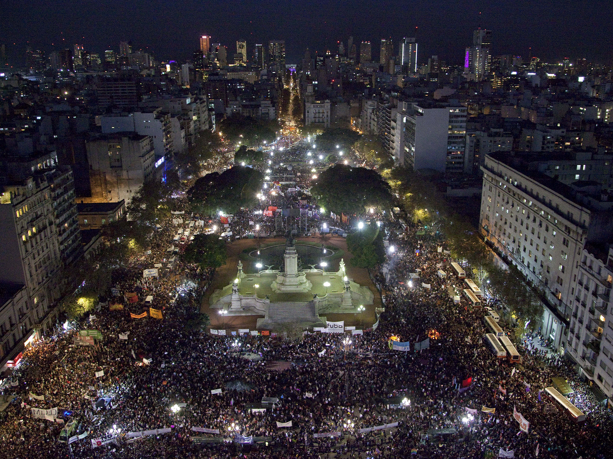 Crowds gather for the demonstration against femicide in Buenos Aires