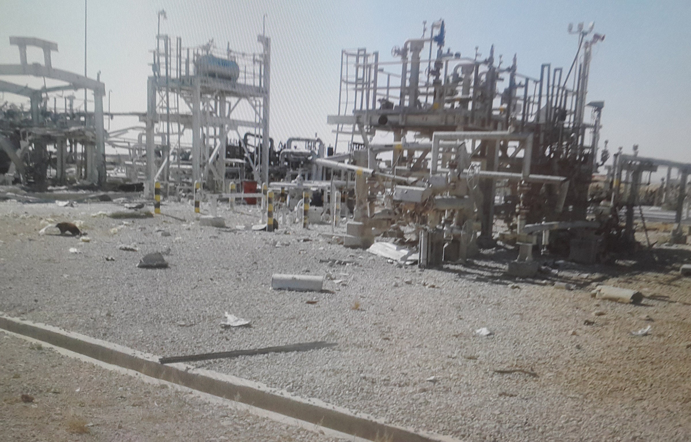 Destruction of the Jezaa gas and oil processing plant