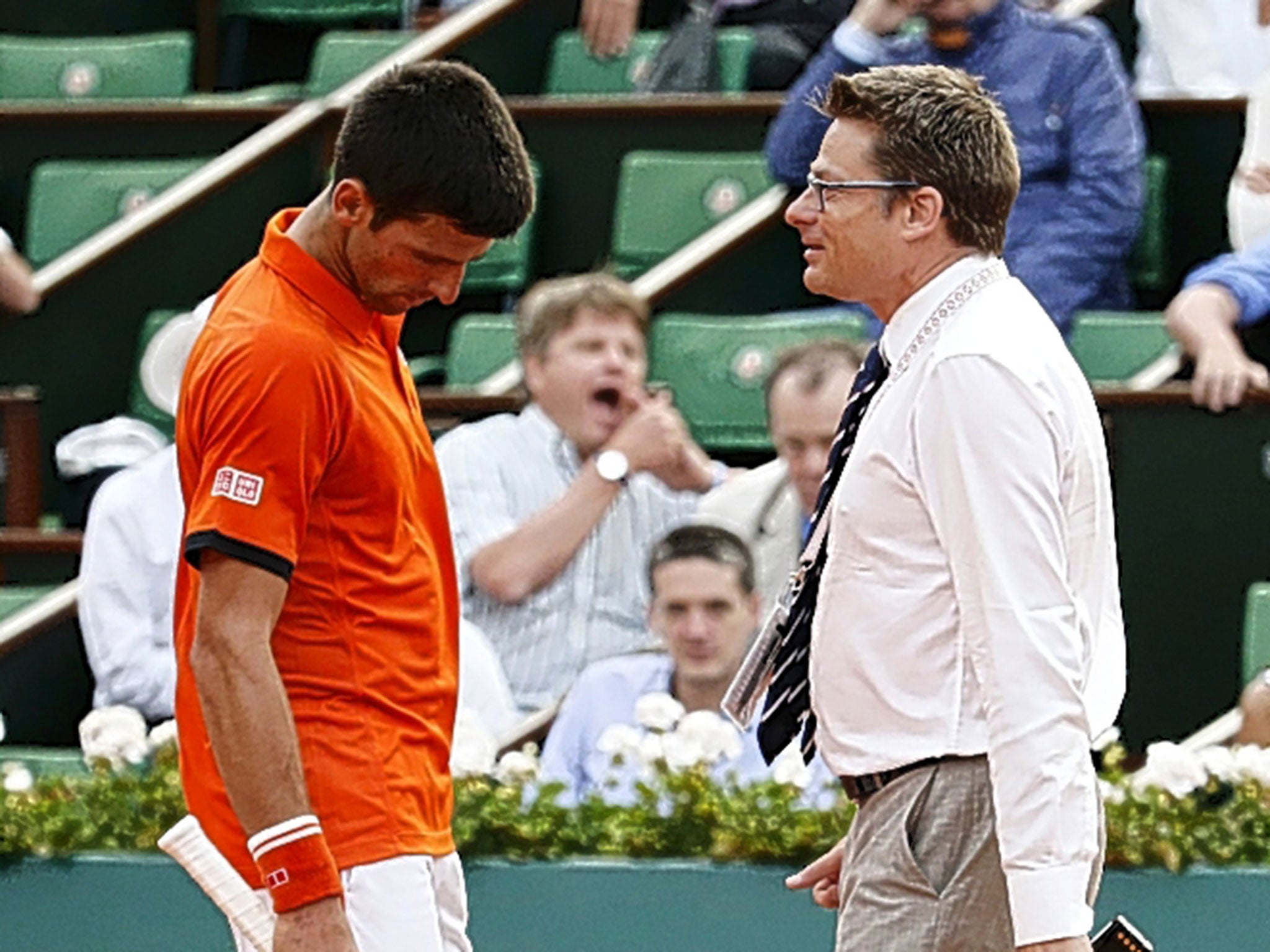 Djokovic hears about play being suspended for the day