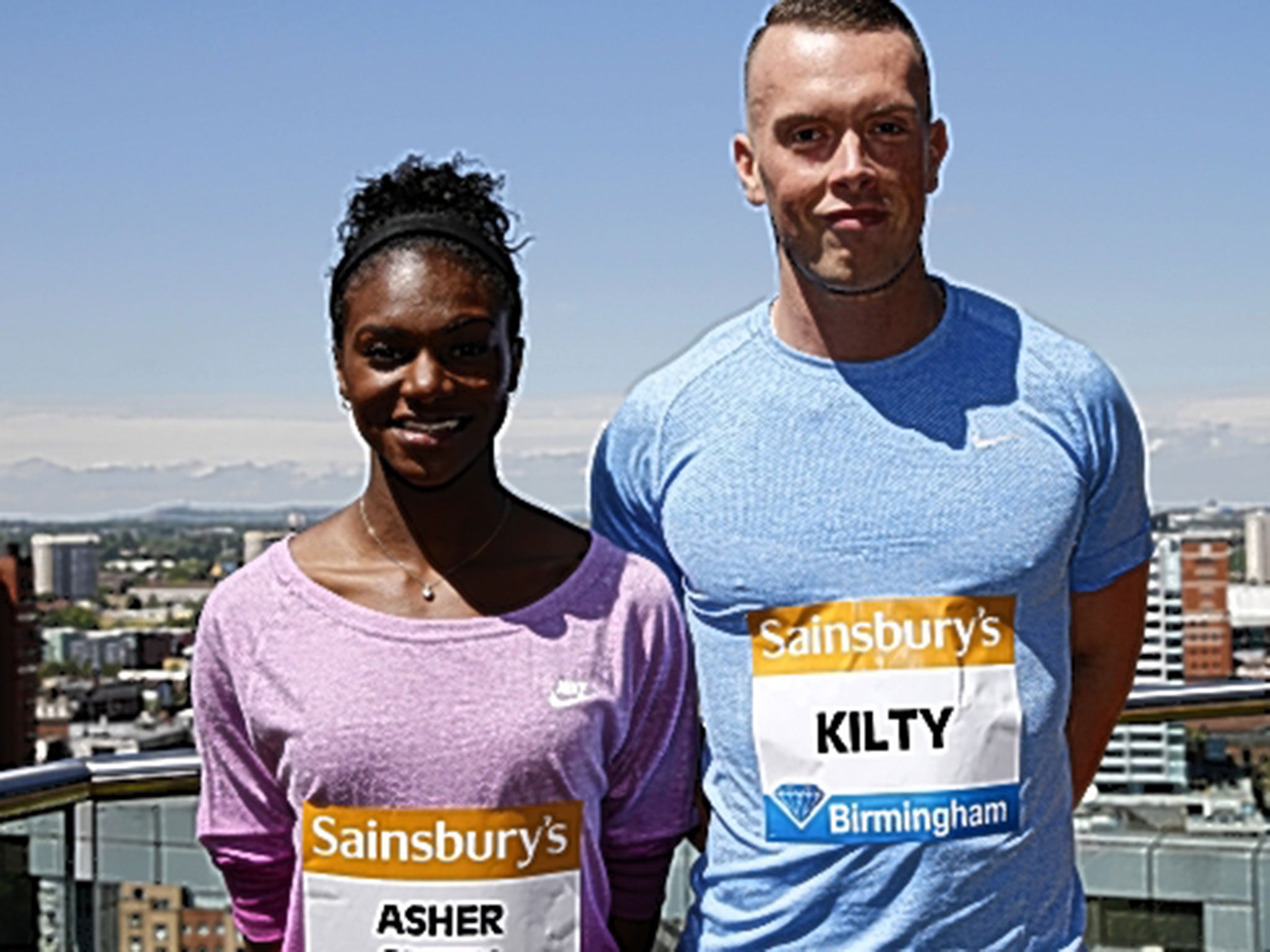 Dina Asher-Smith and Richard Kilty ahead of the Diamond League meeting in Birmingham