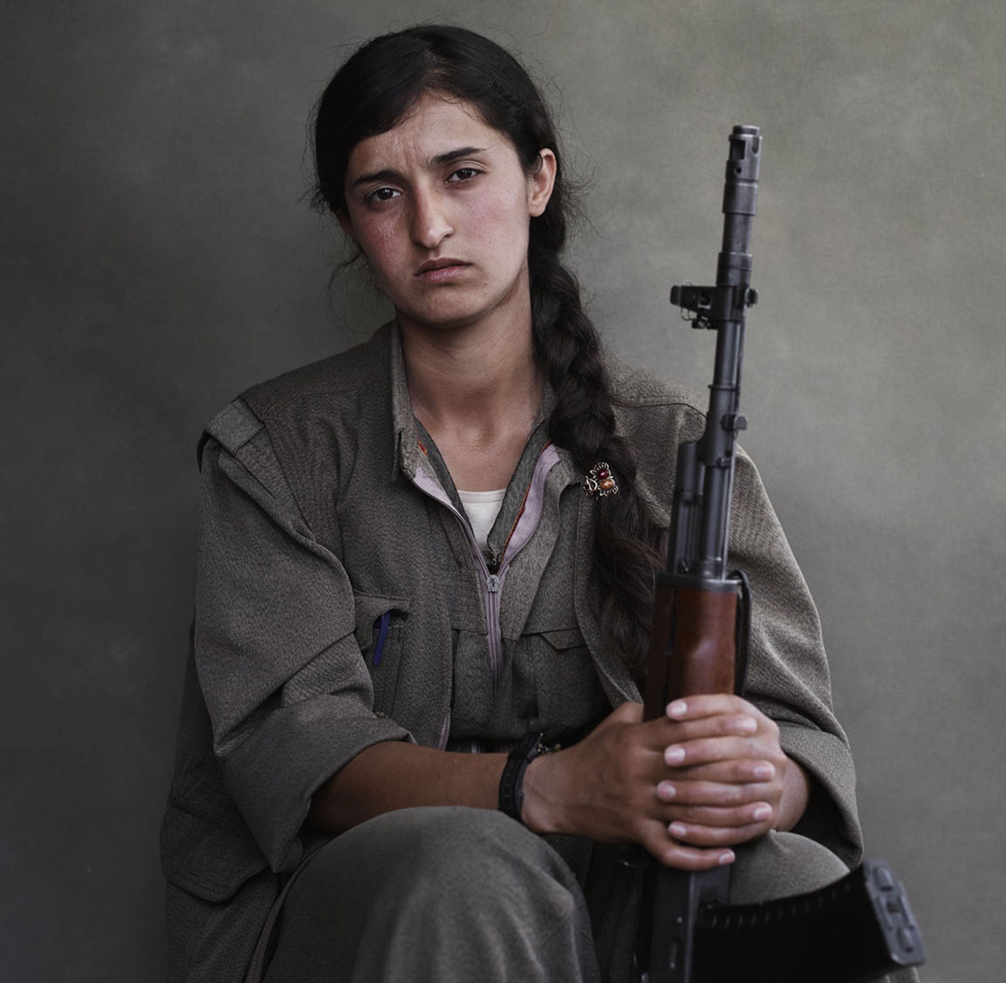 A portrait of Ronahi, a member of the Kurdistan Workers’ Party, taken in the Qandil mountains of Iraq (Joey Lawrence)