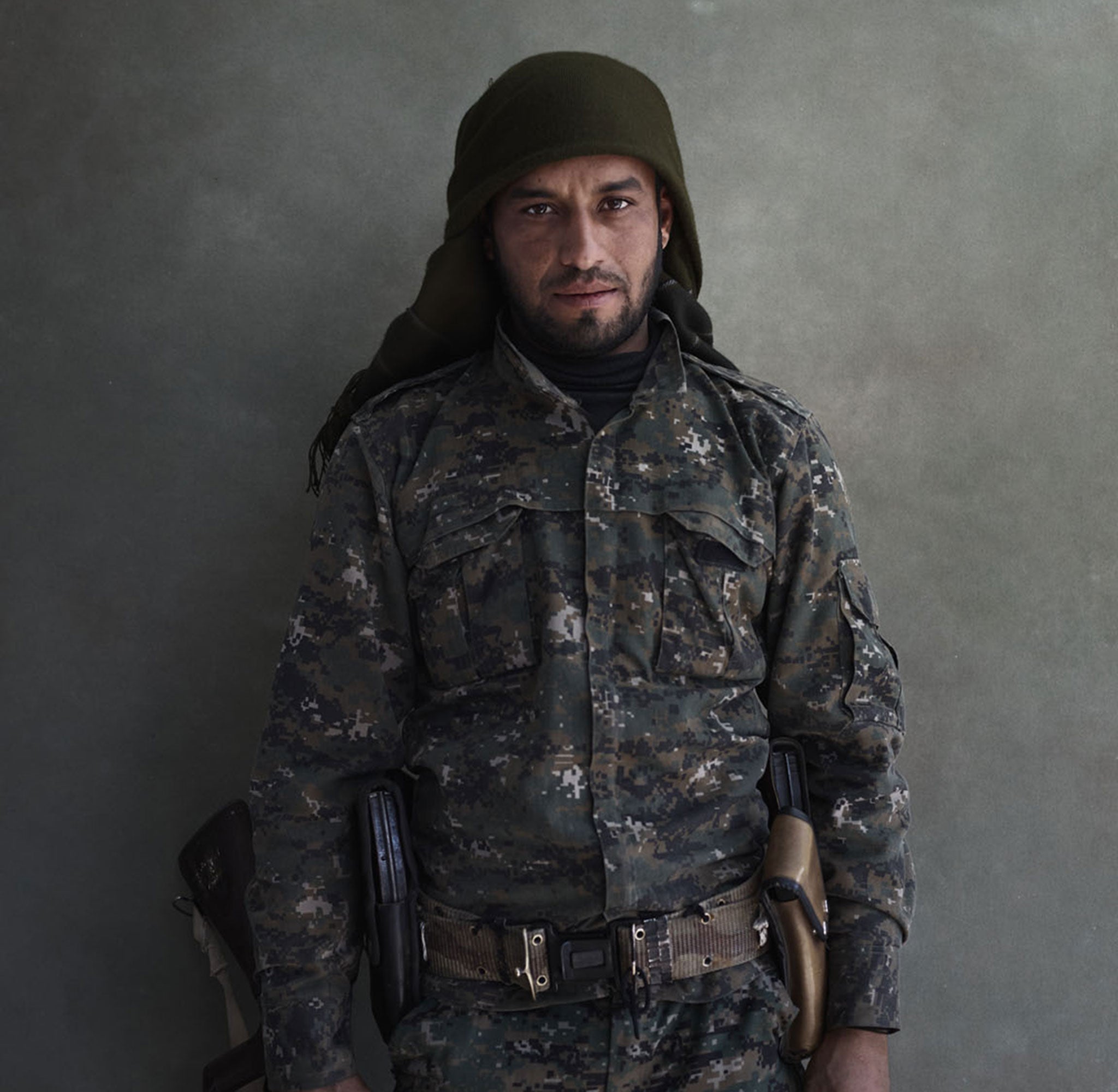 Ugab, a member of the Kurdish People’s Protection Units, photographed in Tel Hamis, Syria (Joey Lawrence)