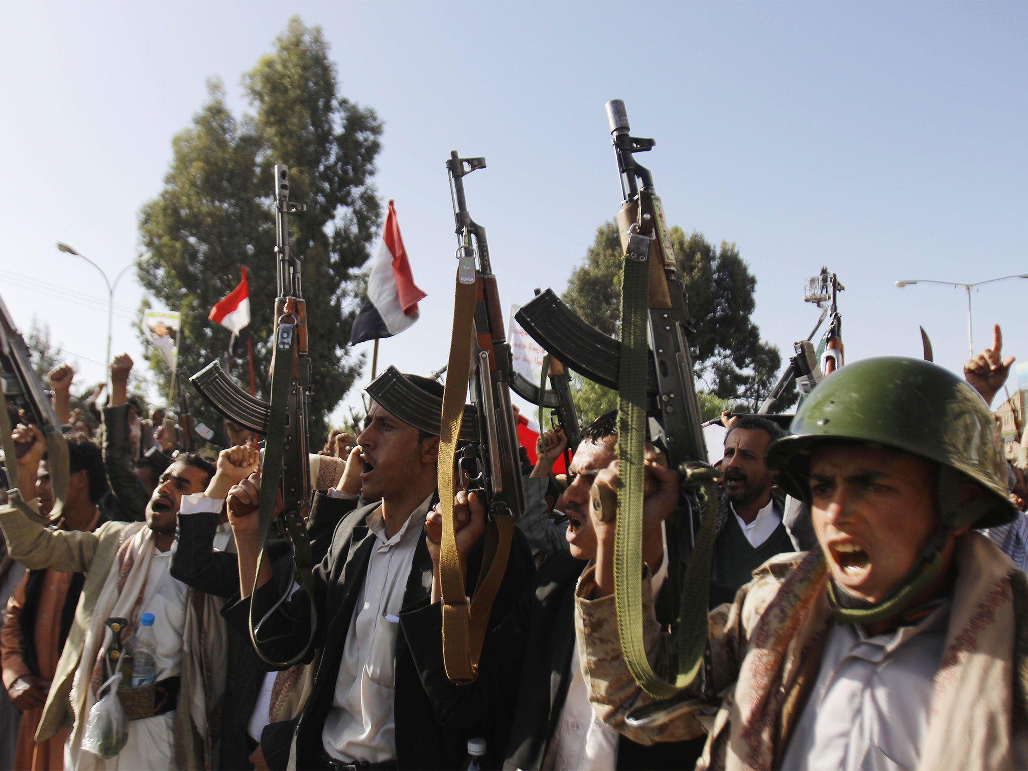 Saudi Arabian news blamed Iranian-backed Shiite rebels known as Houthis and their allies