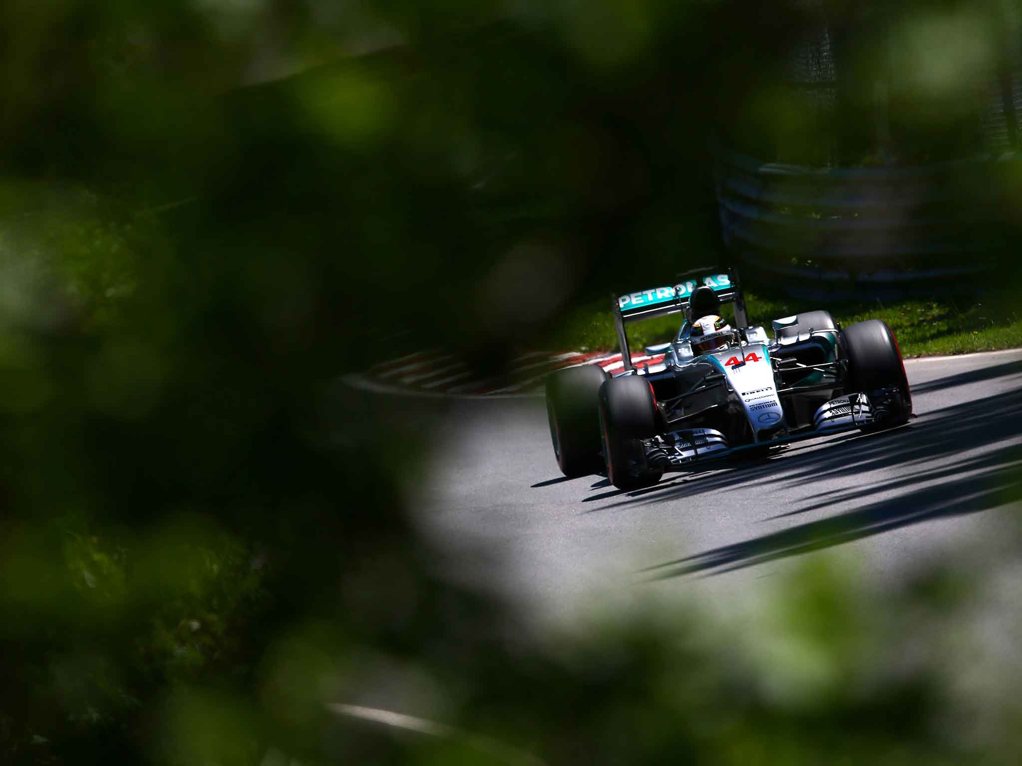 Lewis Hamilton on his way to pole in Canada