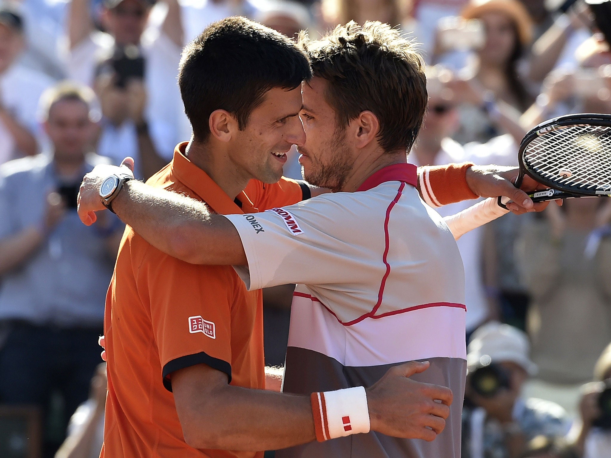 Stan Wawrinka with Djokovic